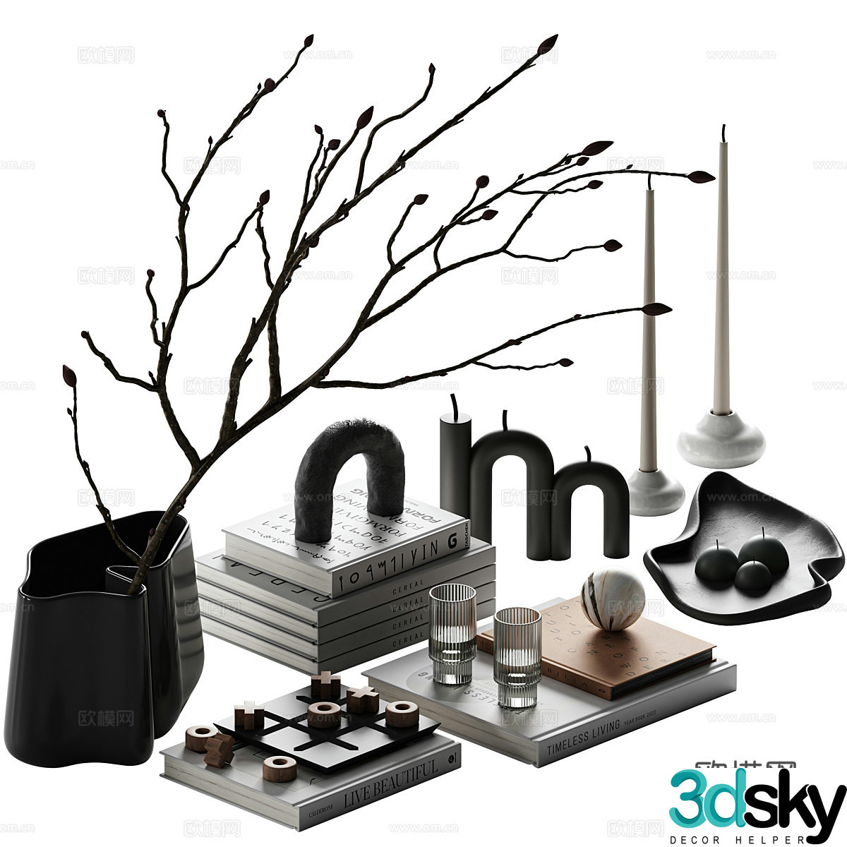 Modern Italian jewelry ornament combination 3D model