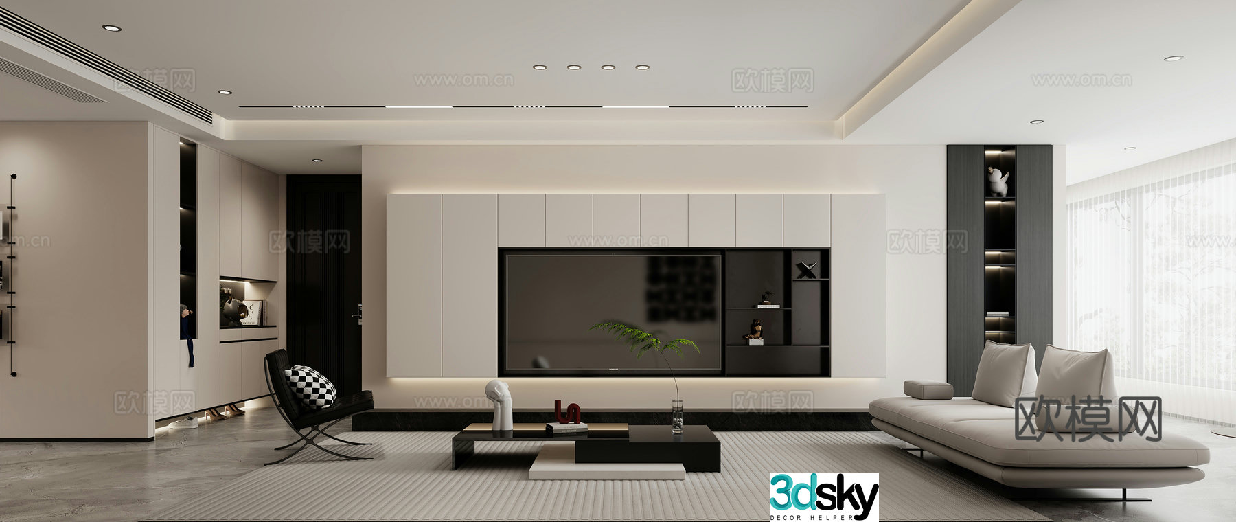 Modern living room 3d model