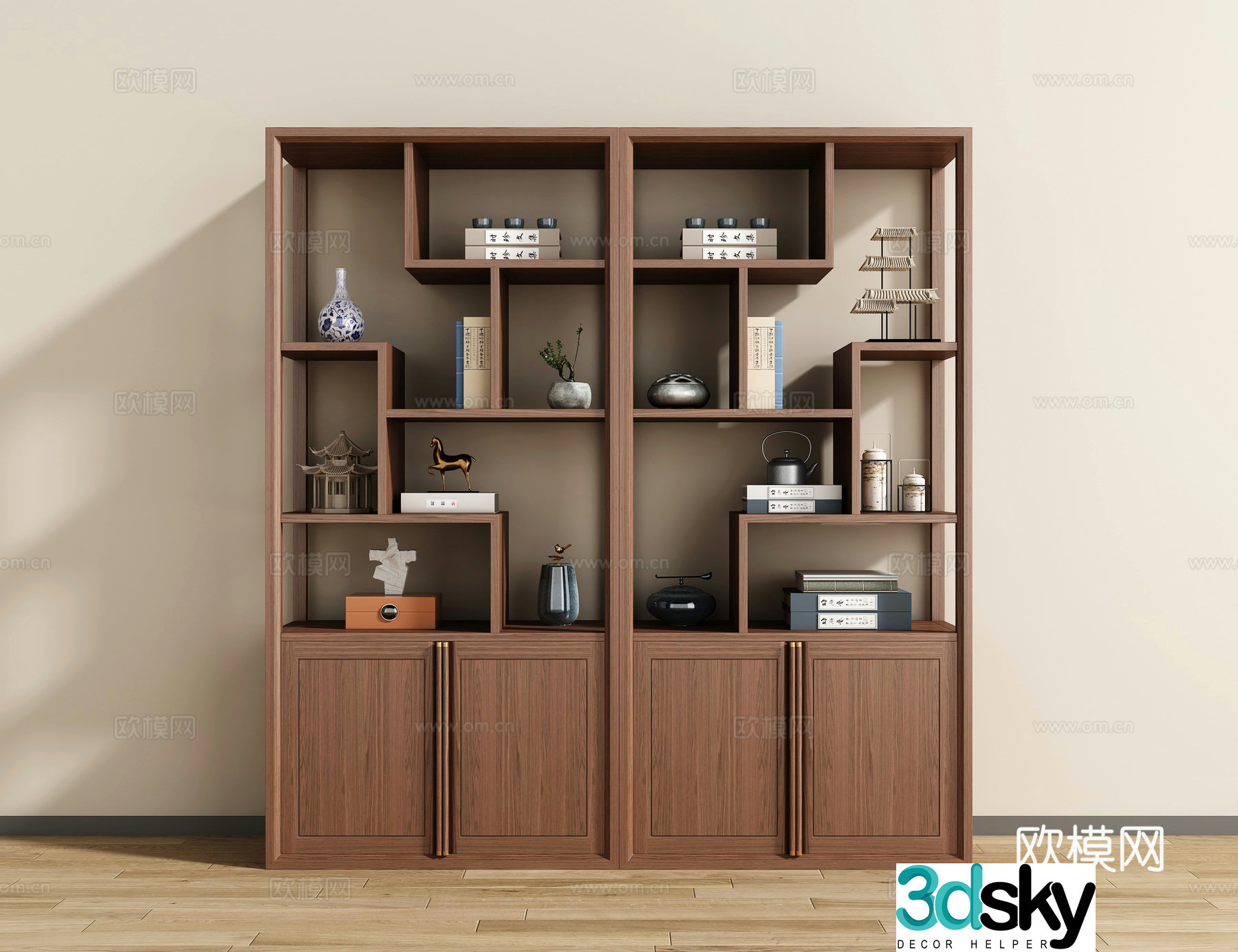 New Chinese style 3D model of Bo Gu shelf