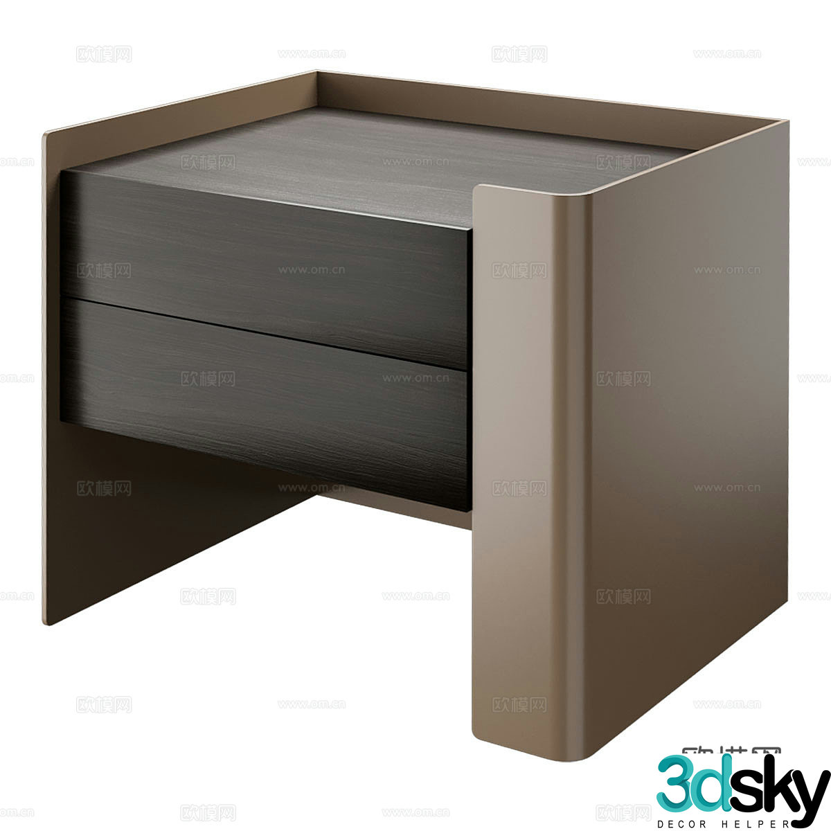 Modern Italian minimalist bedside table 3D model