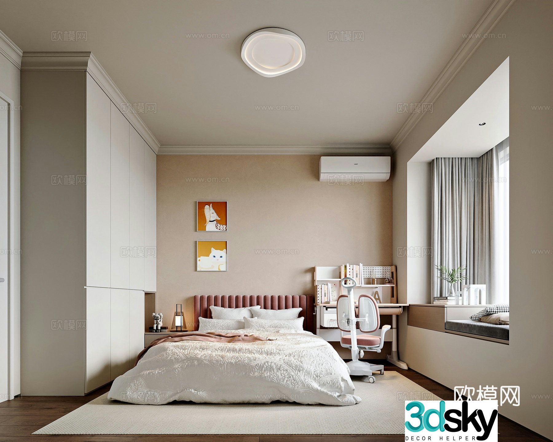 Modern style home bedroom 3d model