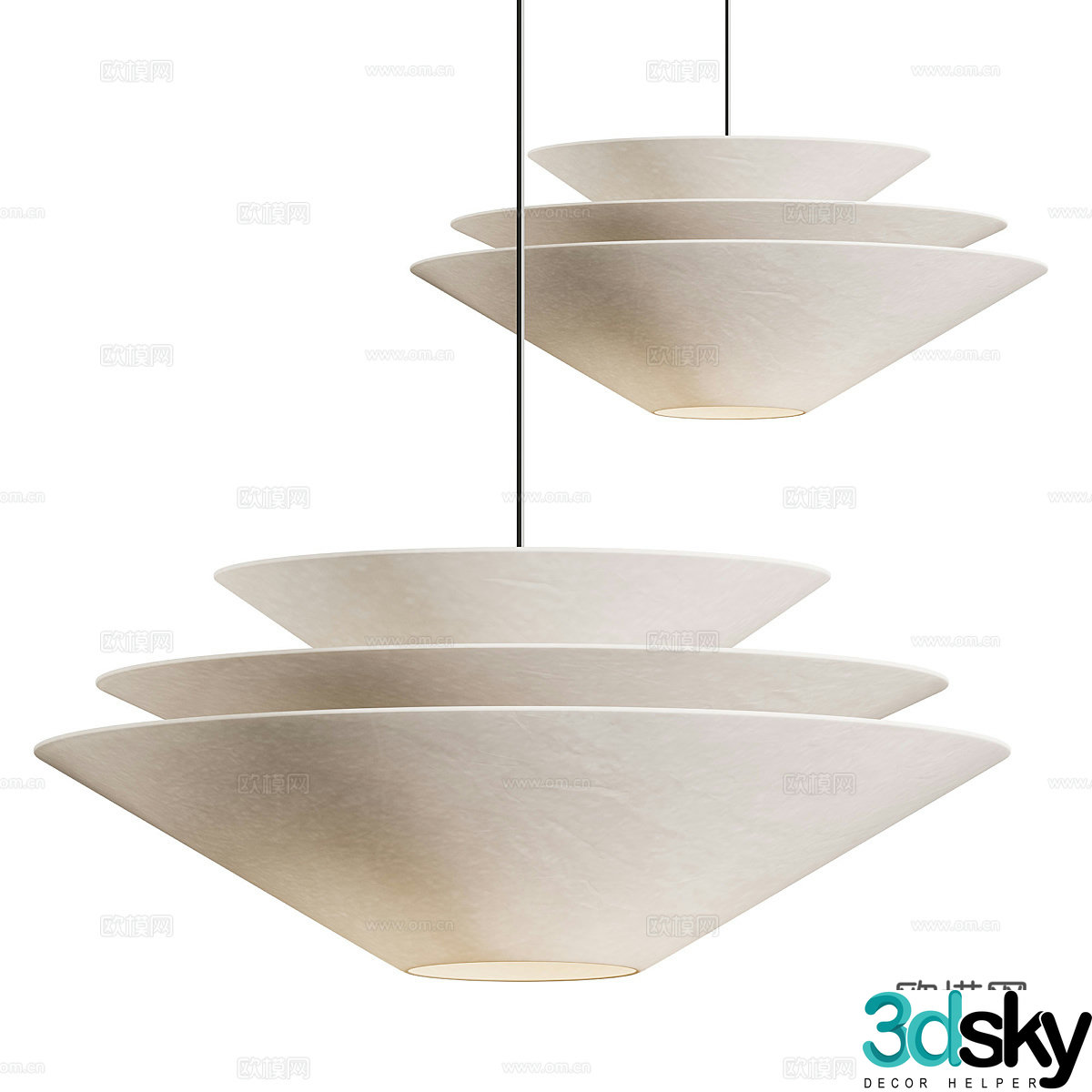 New Chinese style decorative chandelier 3D model