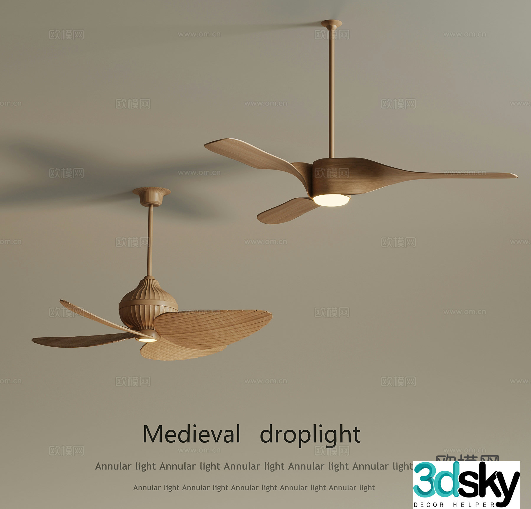 Modern fan light 3d model