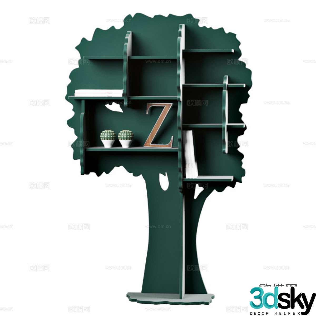 Modern children’s bookshelf 3d model