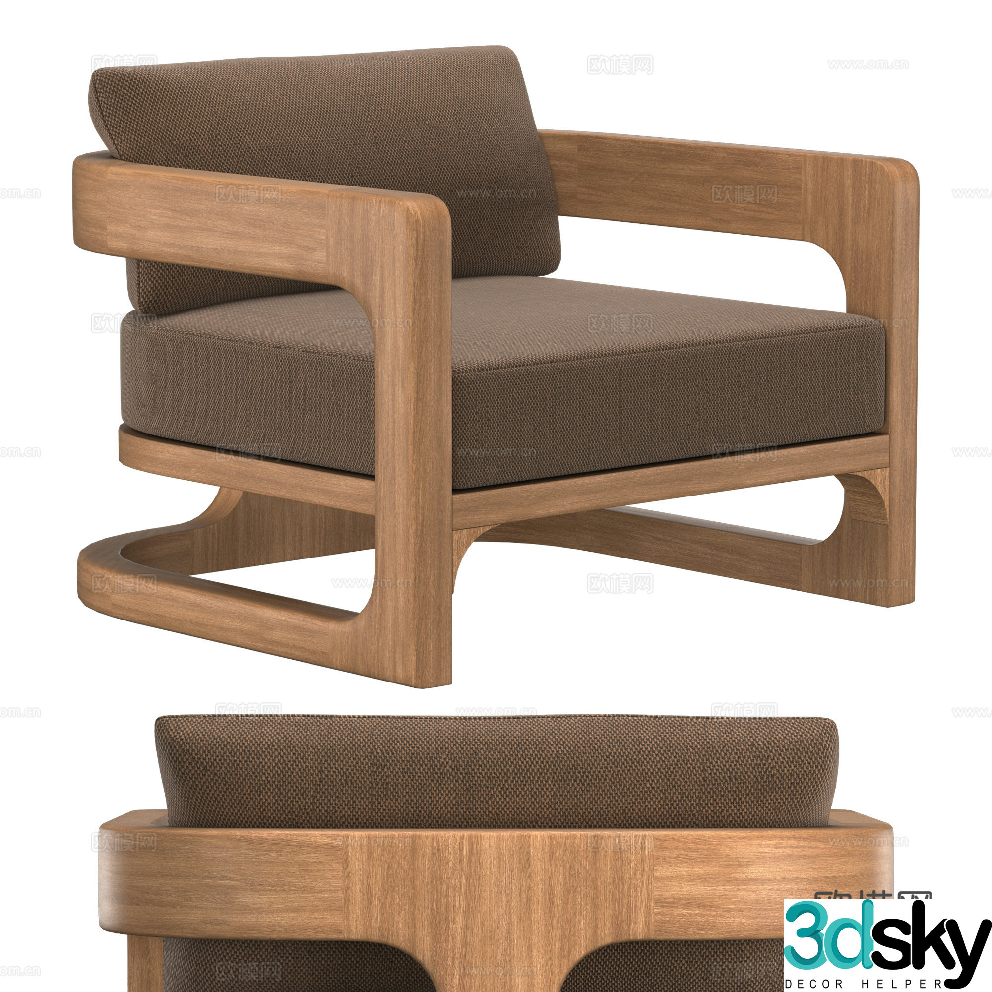 New Chinese casual chair 3D model