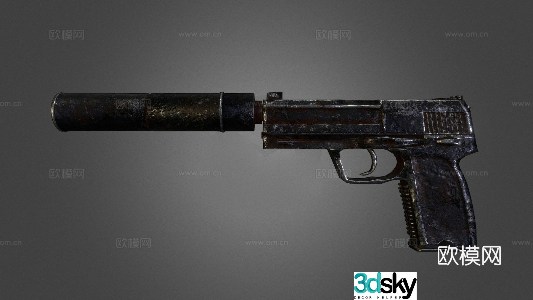 Heckler & Koch USP Pistol Replacement_Improved 3D Model