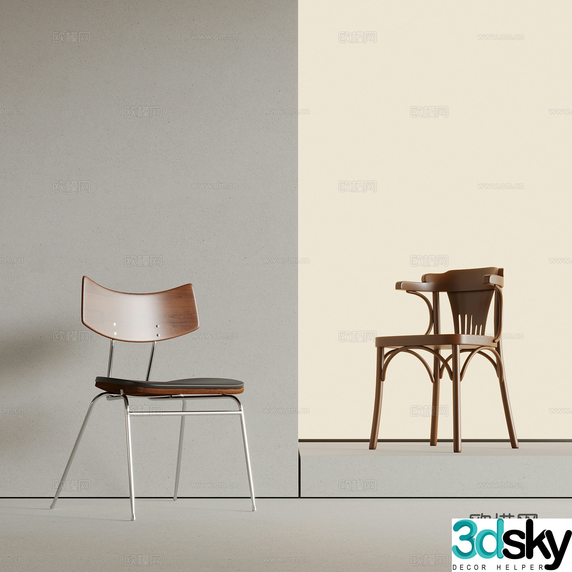 Chair medieval dining chair writing chair 3d model