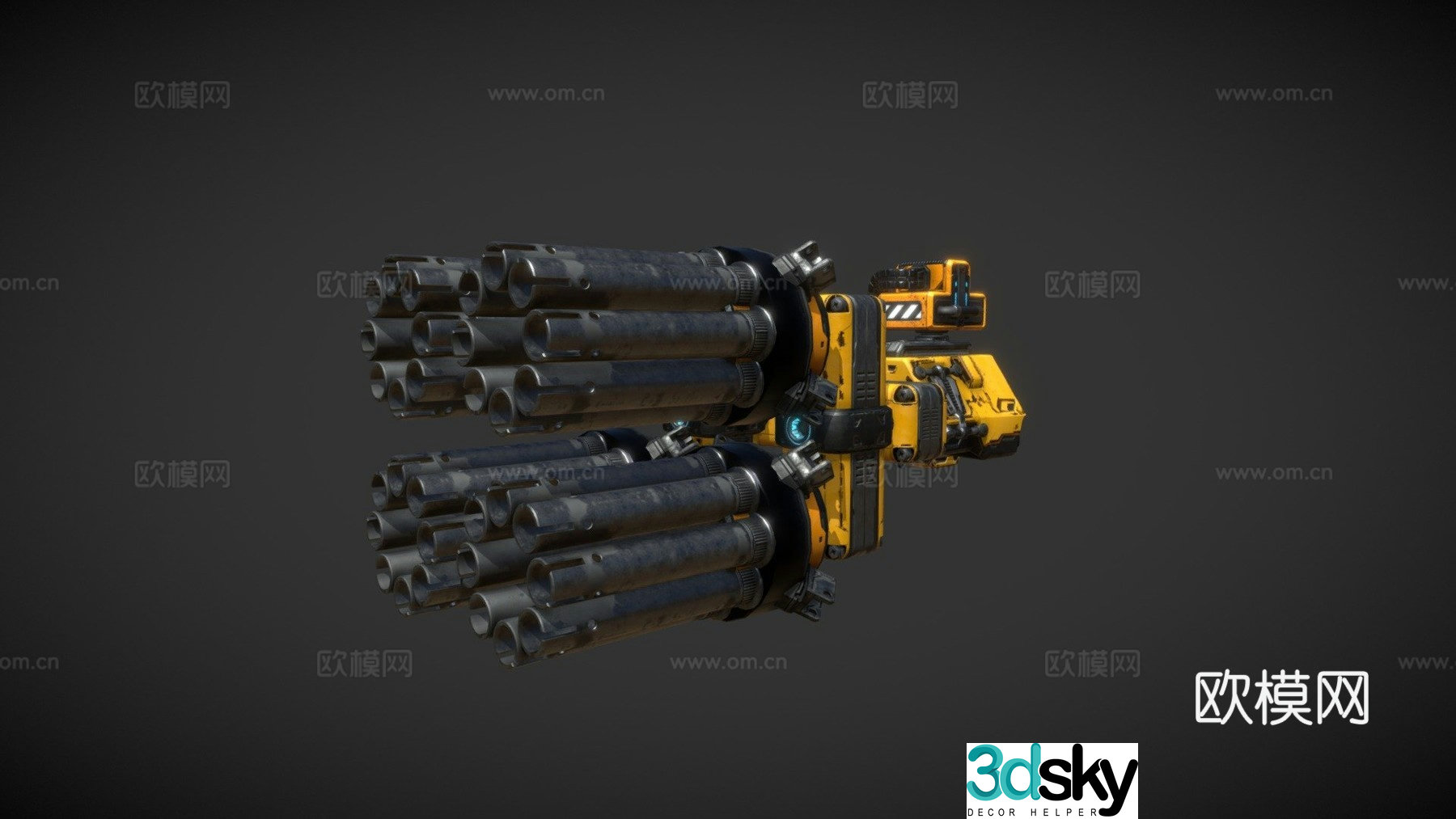 MOTHERGUNSHIP - Quad Barrel Chaingun Made Gun 3d model