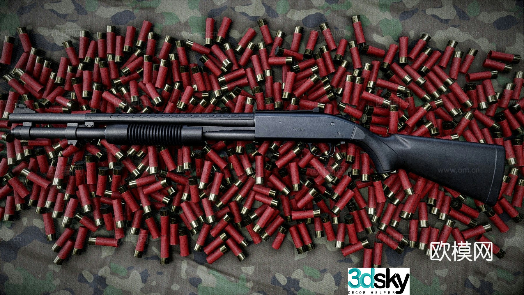 Mossberg 590A1 - Gaming Ready 3d Model