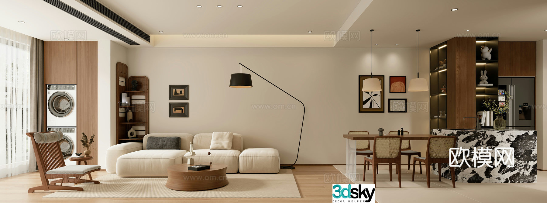 3D model of medieval style living room restaurant