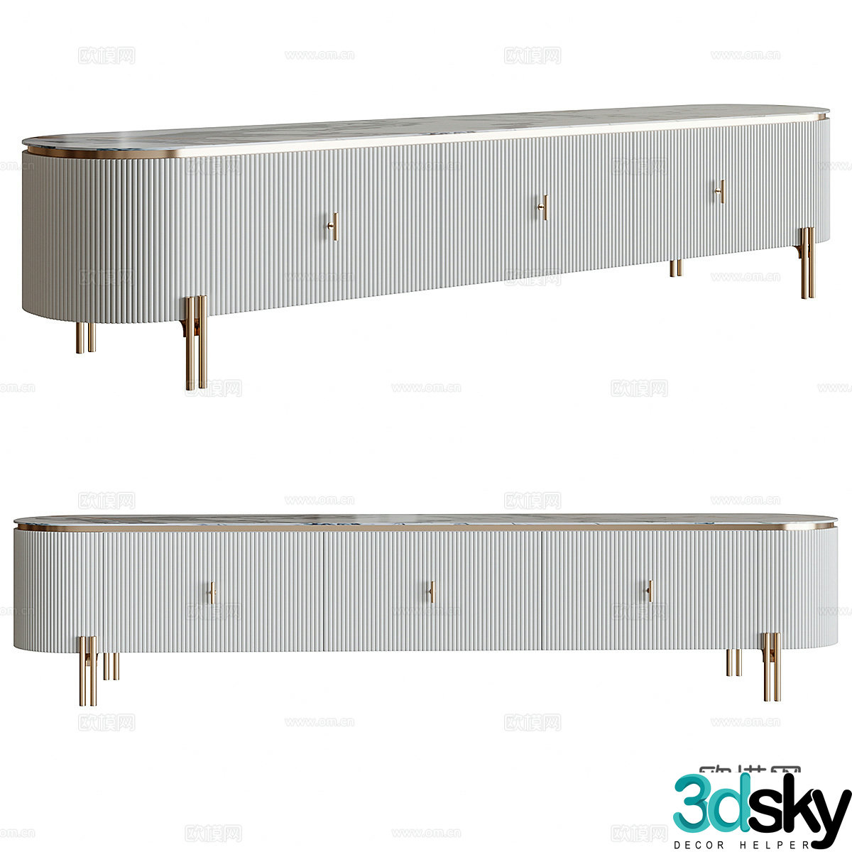 Modern light luxury TV cabinet 3D model