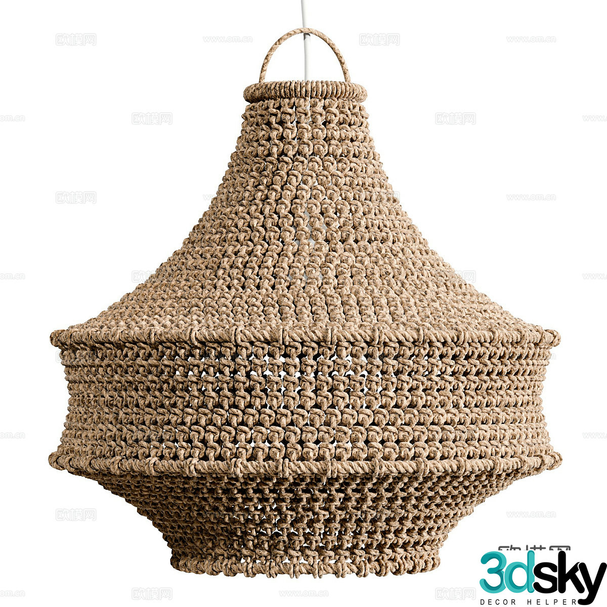 New Chinese style wasabi decorative chandelier 3D model