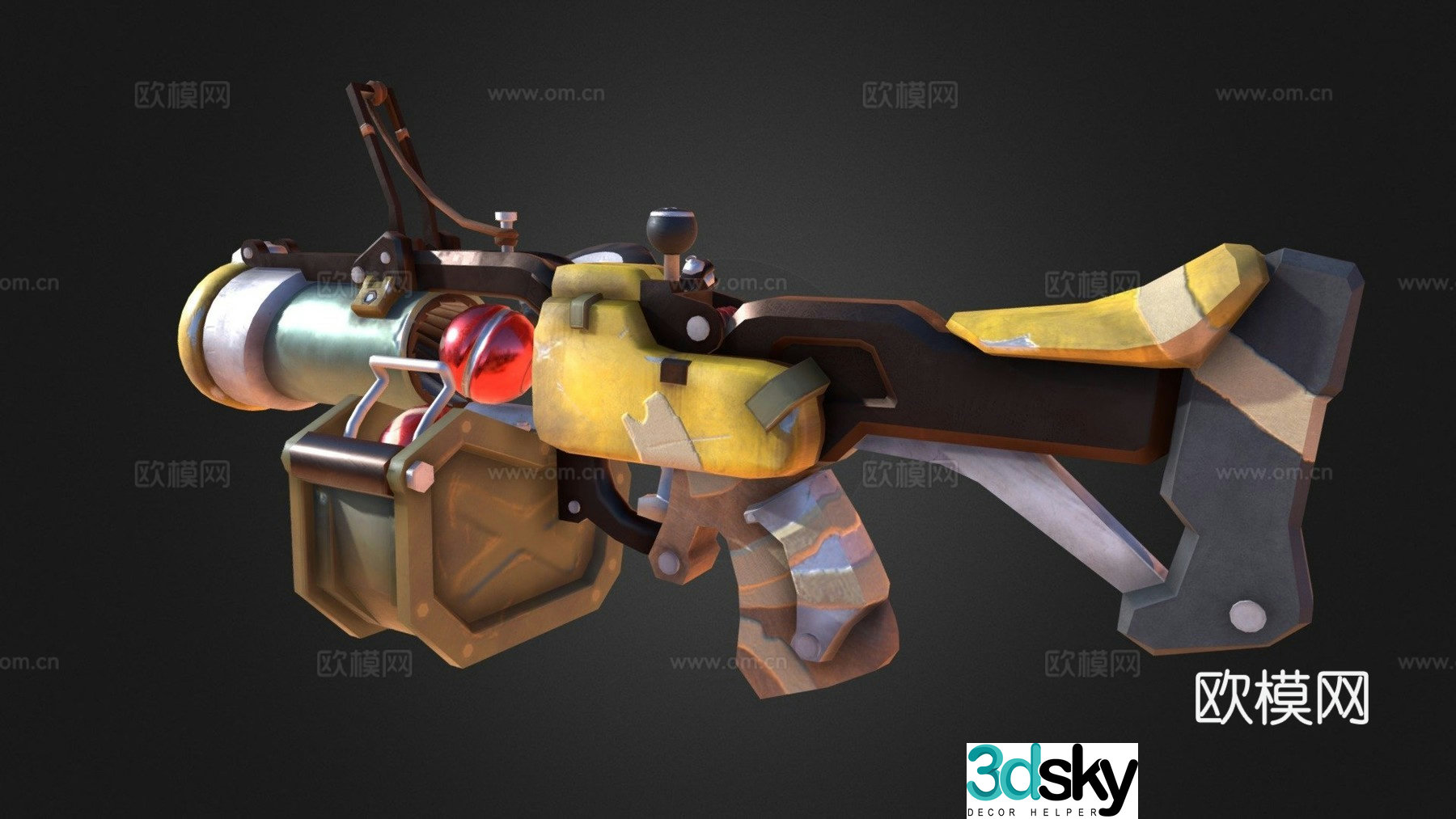 Junkrat's animated grenade launcher 3d model