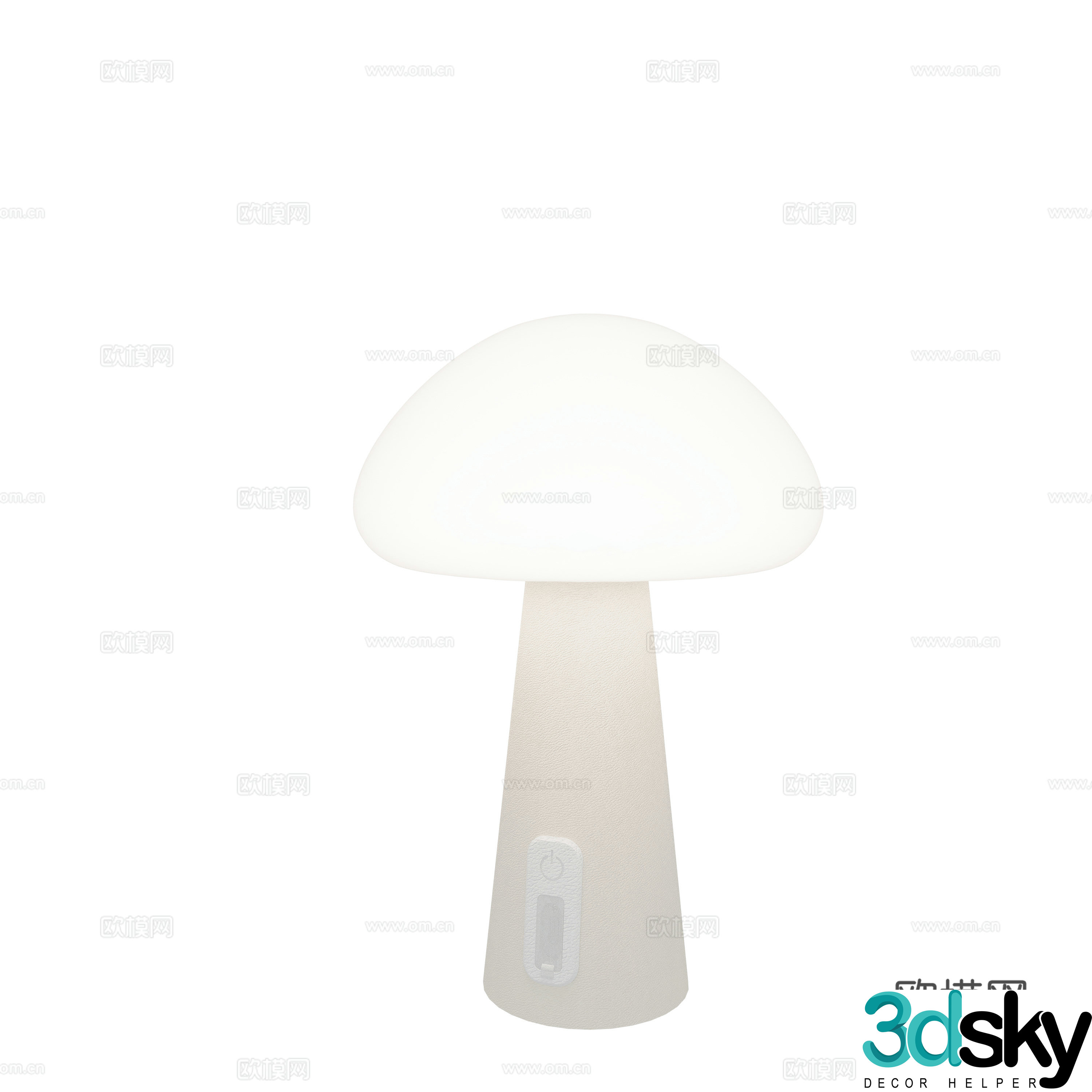 Modern Cream Mushroom Lamp 3d Model