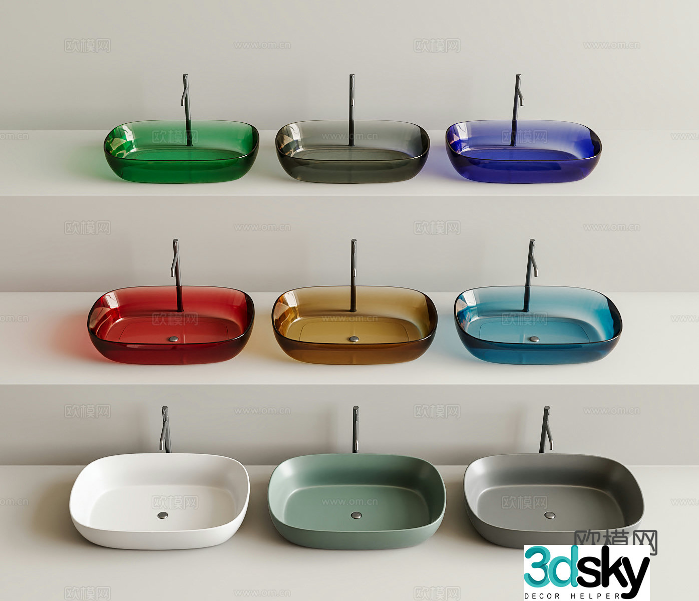 Basin counter basin wash basin wash basin wash basin wash basin wash basin toilet sink 3D model