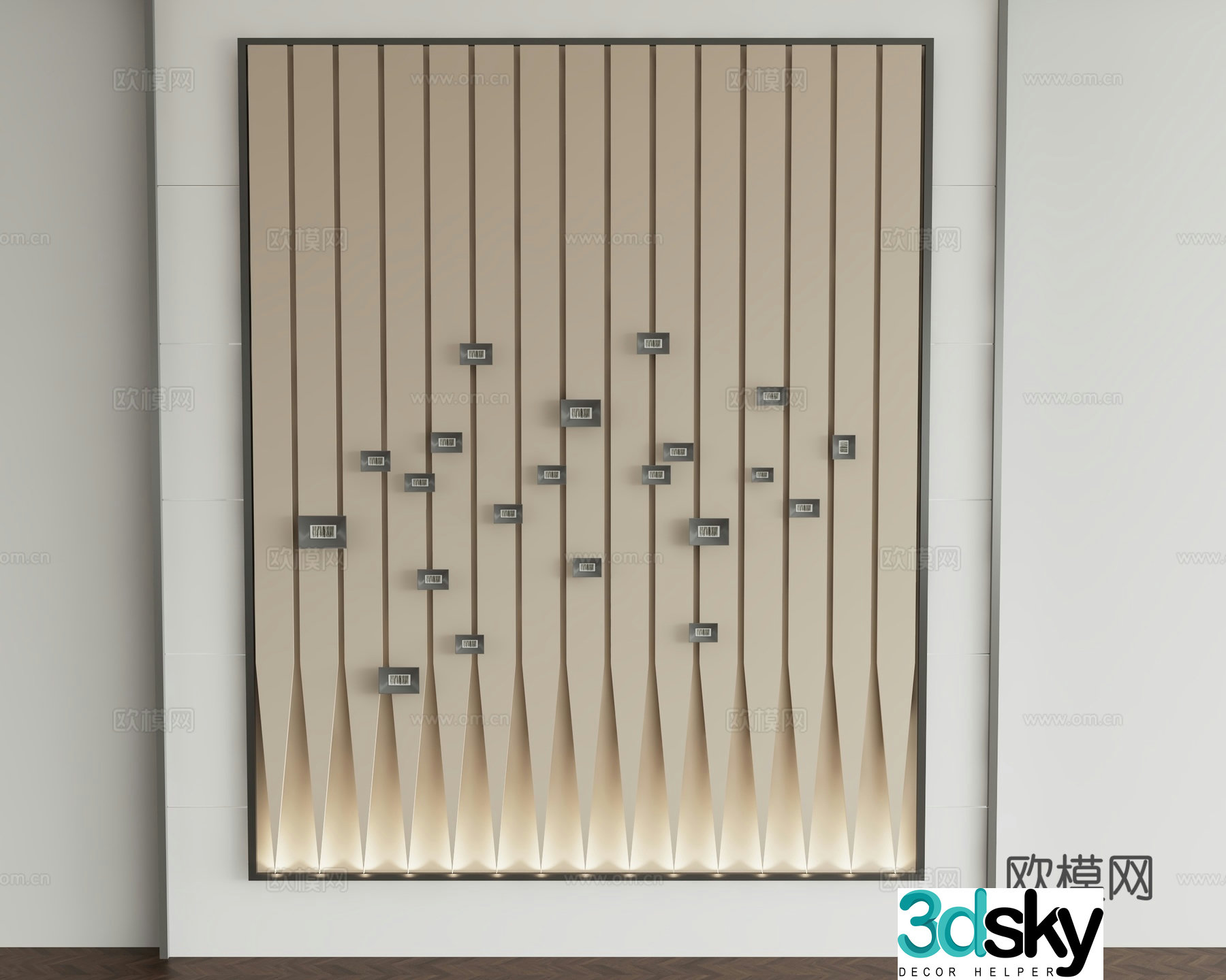 Modern background decorative wall 3d model