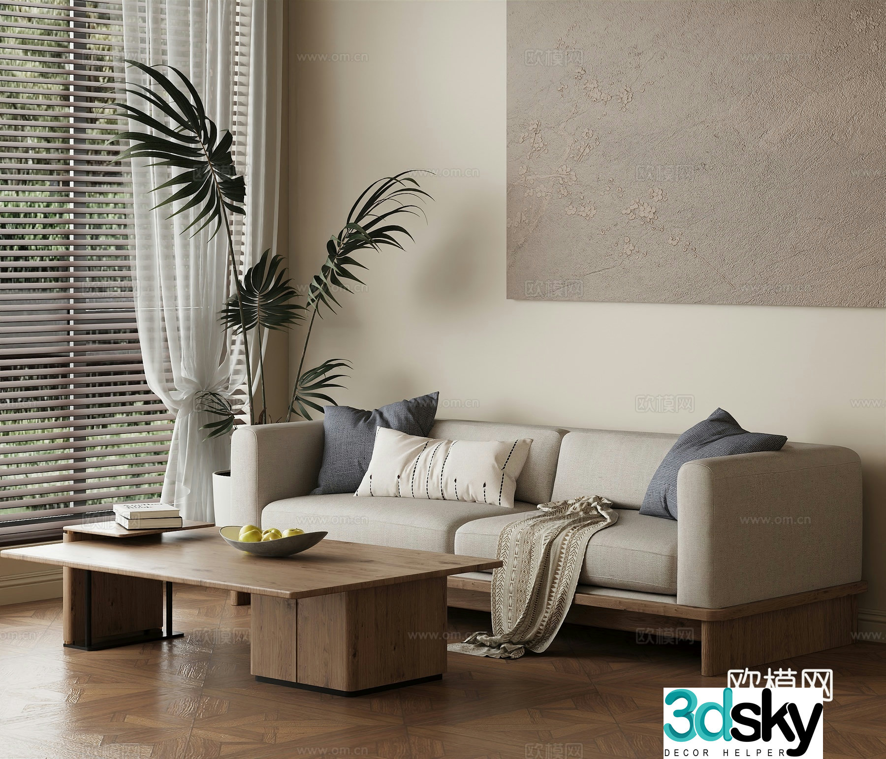 Modern medieval sofa combination casual sofa double sofa combination 3D model