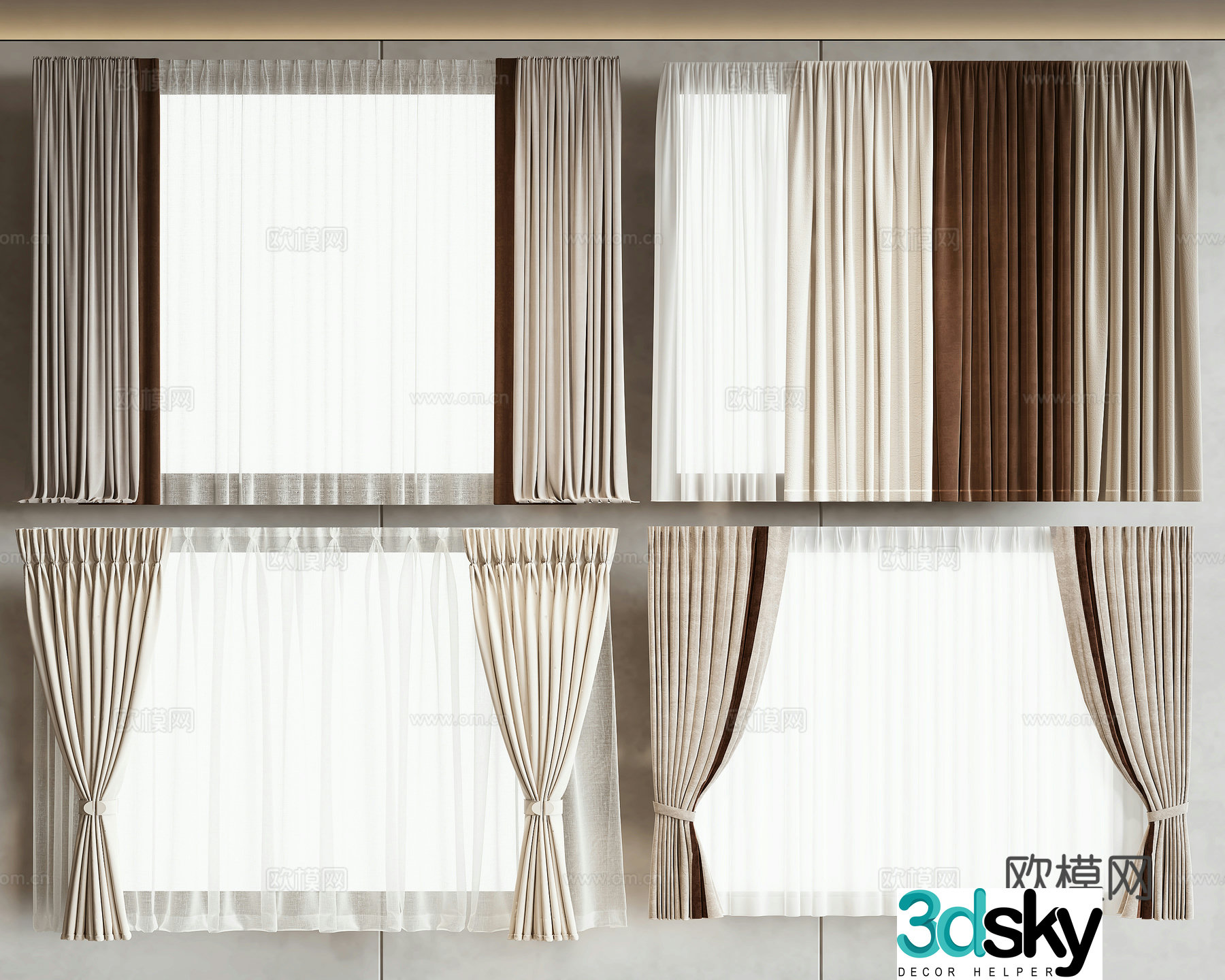 Modern curtain 3d model