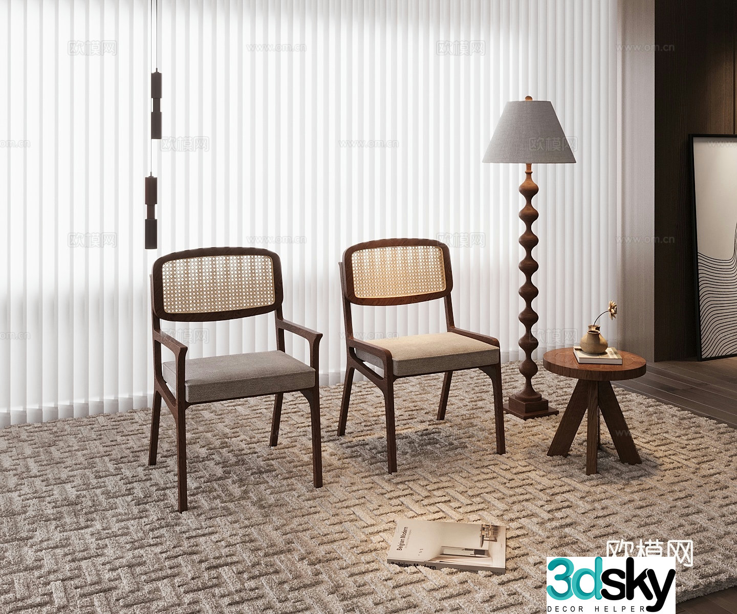 Medium-old single chair 3d model