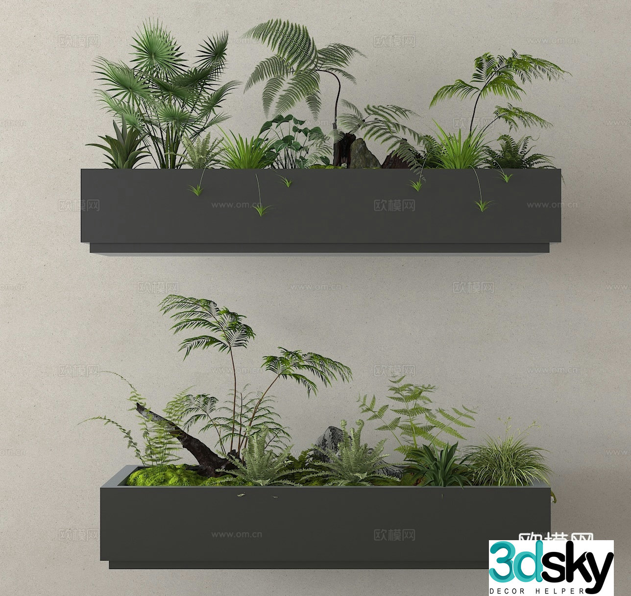 Plant Landscape Sketch Flower Tank Flower Box 3D Model