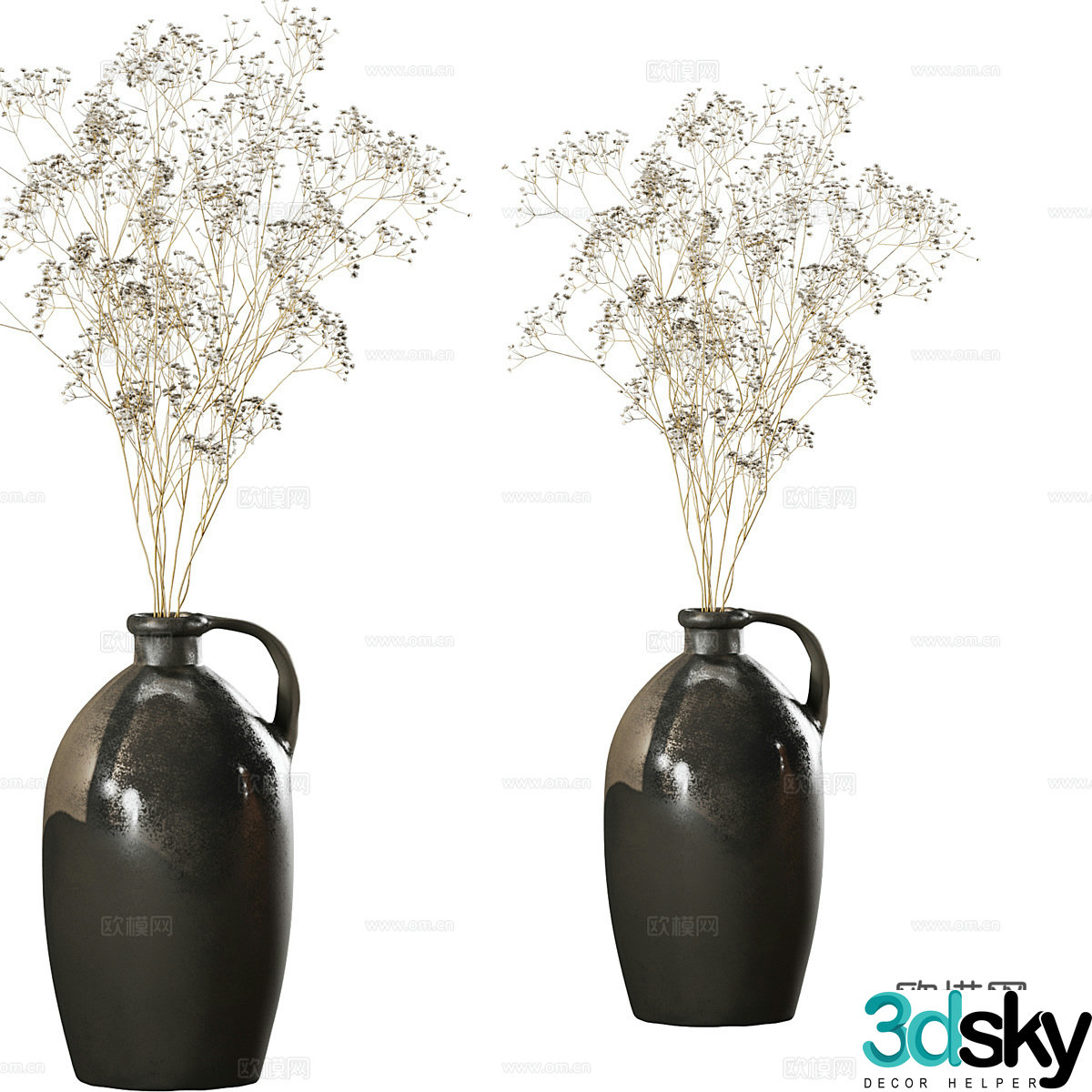 New Chinese vase flower art 3D model
