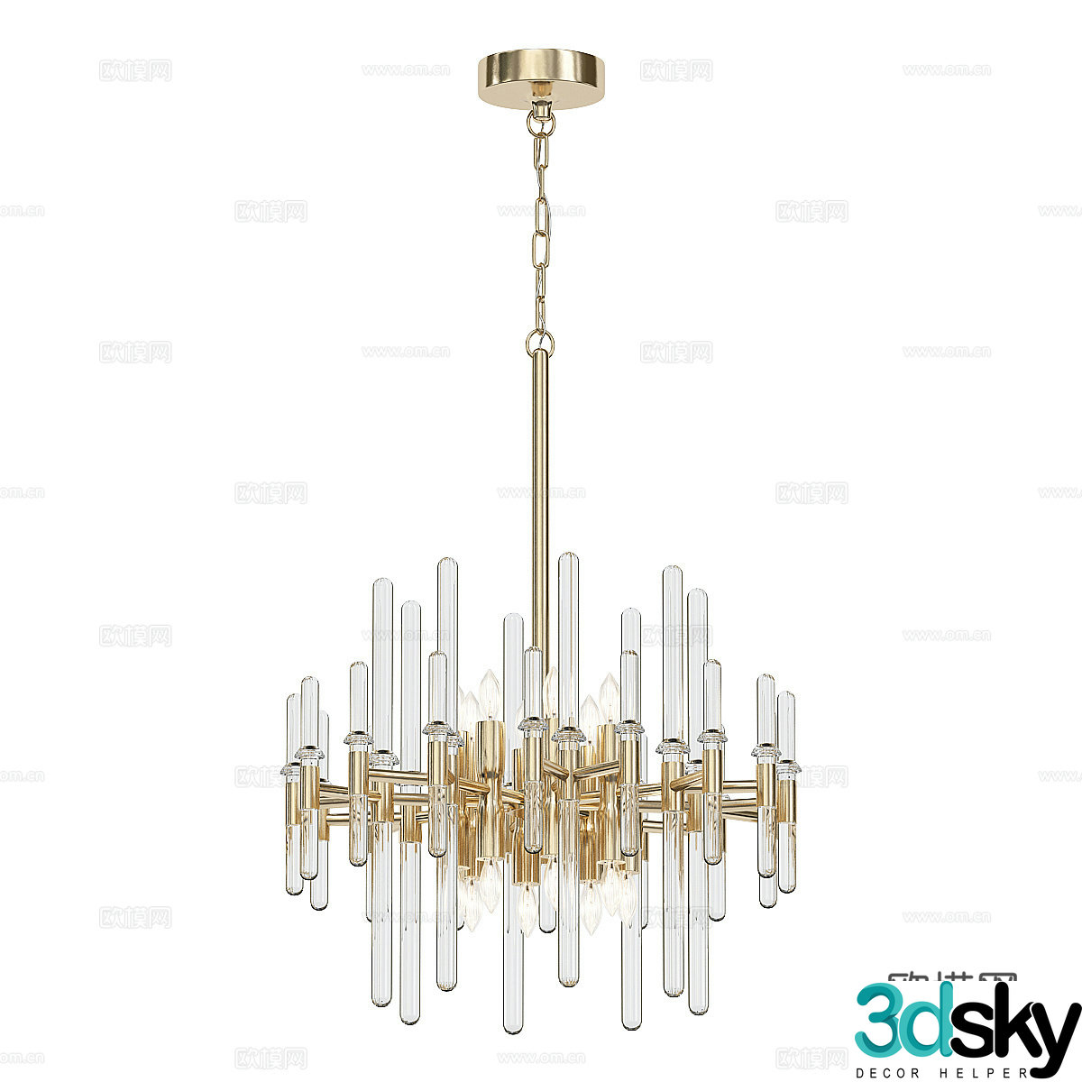 Modern light luxury decorative chandeliers 3d model