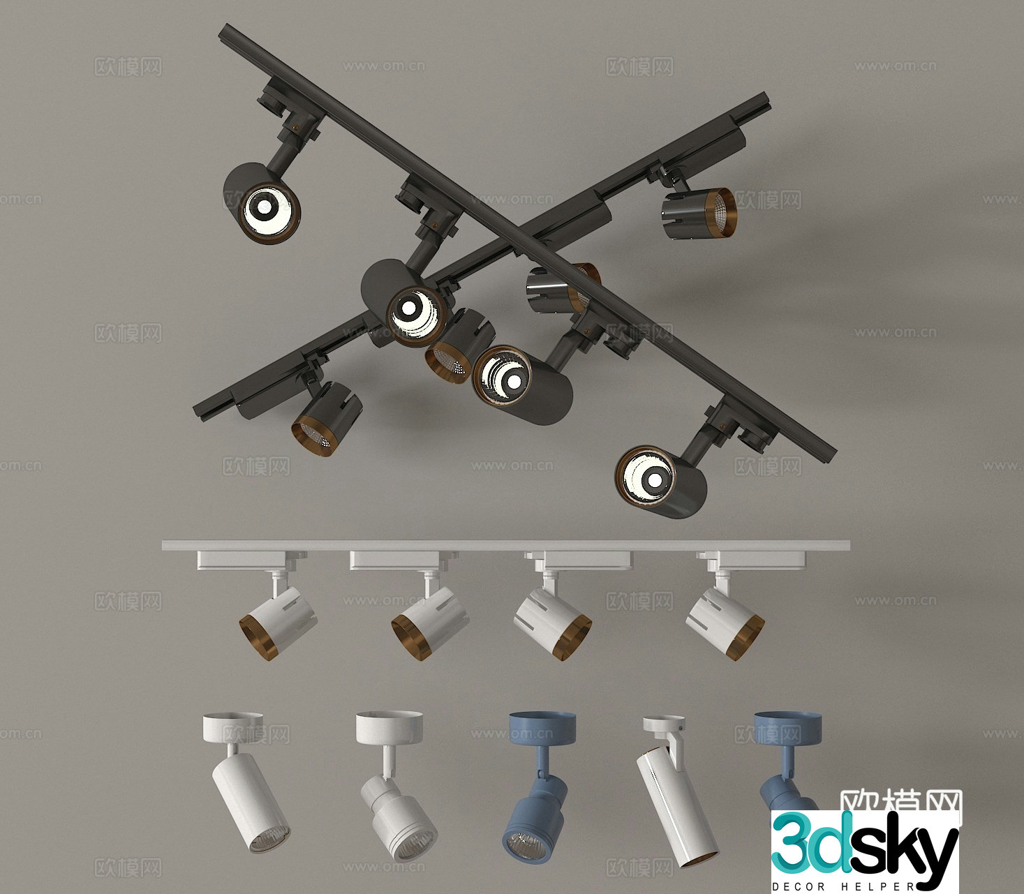 Spotlight Downlight Tracklight 3D Model