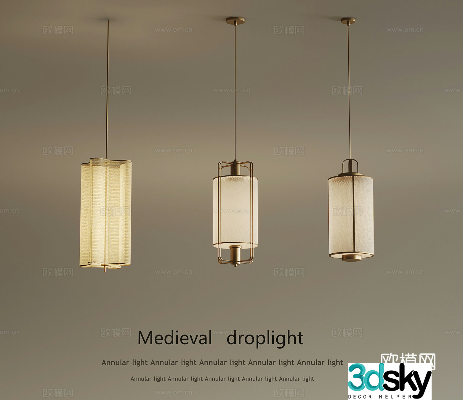 New Chinese style small chandelier 3D model