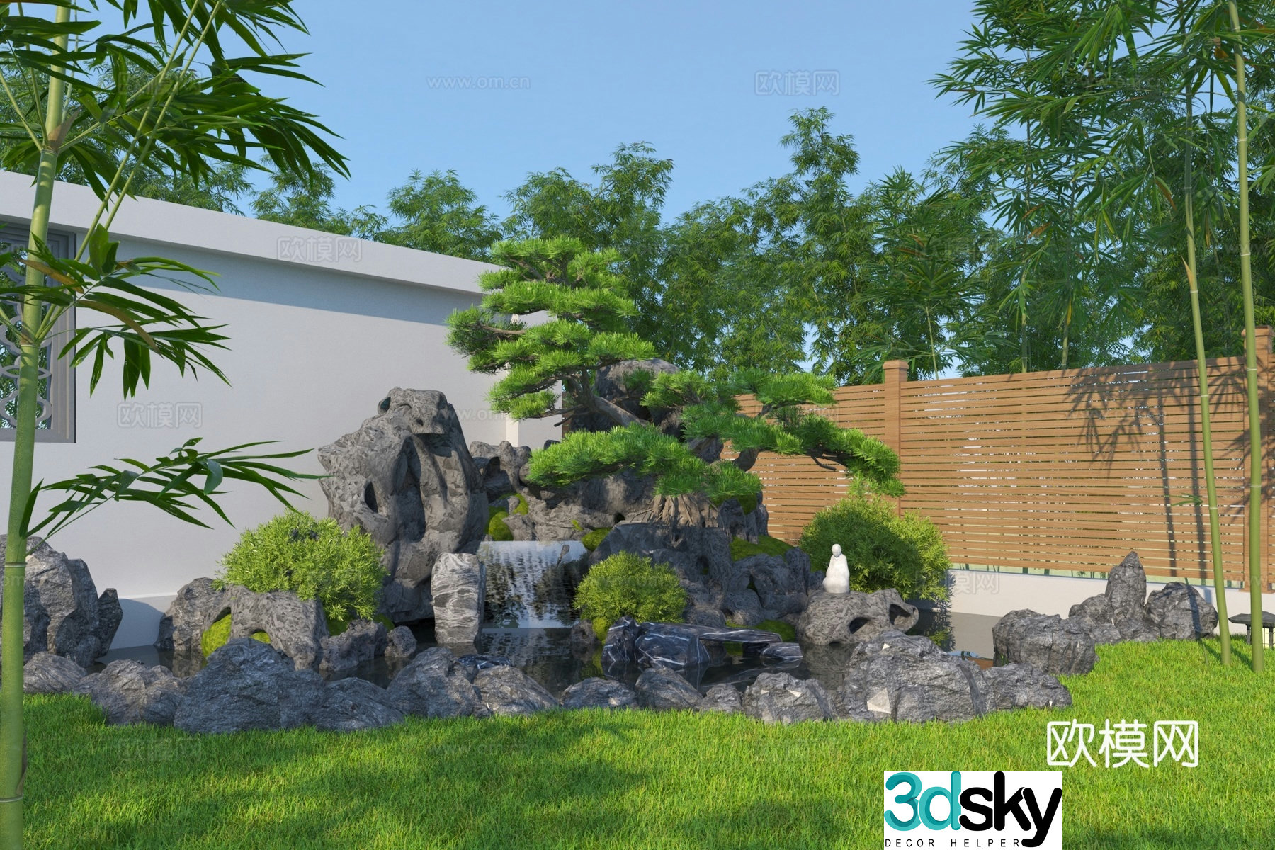 Modern rockery stone 3d model