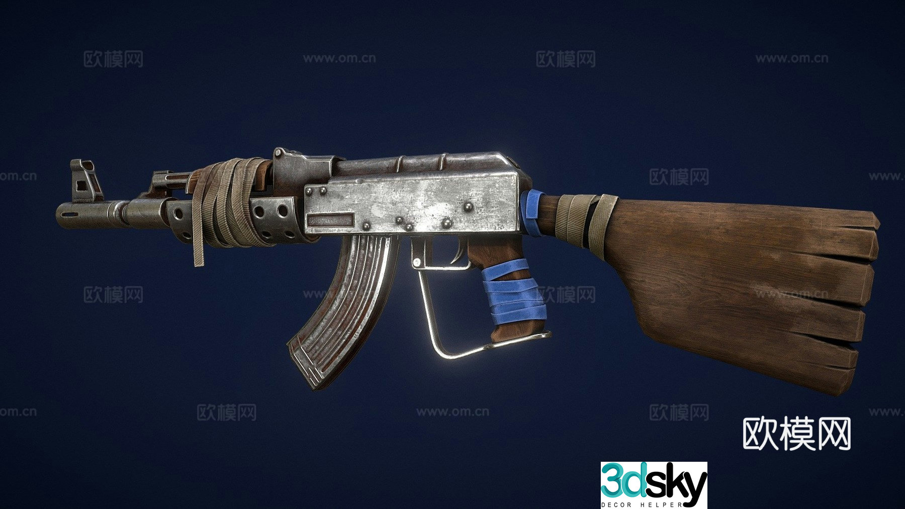 Post-apocalyptic AK 3d model