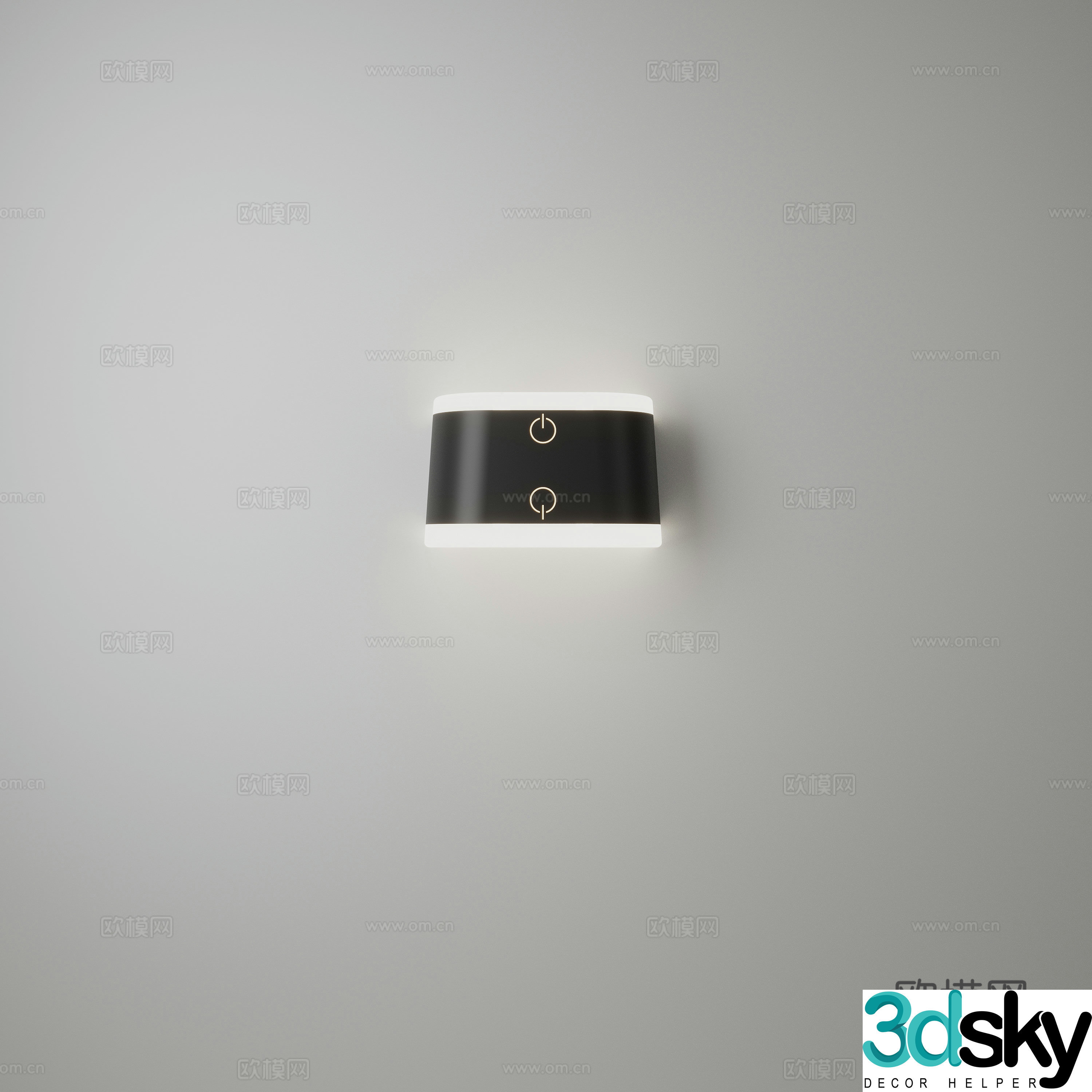 Blackboard double-headed rotating floor lamp 3d model
