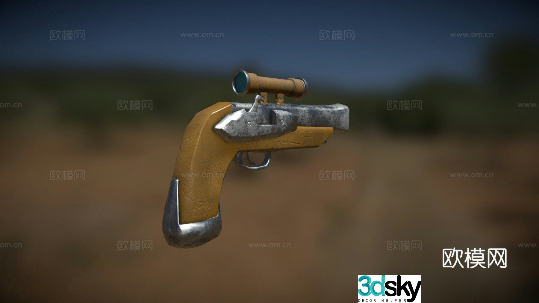 Sea of ​​Thieves style pistol 3d model