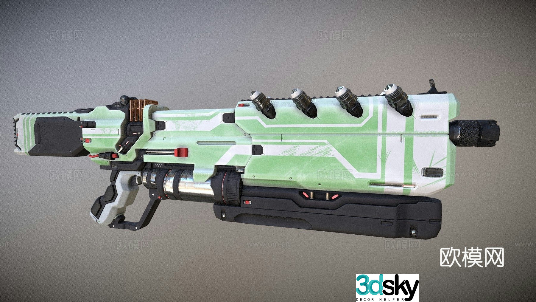 Futuristic assault rifle 3d model
