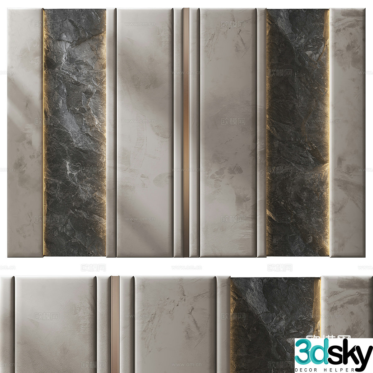 Modern Italian sofa background wall 3d model