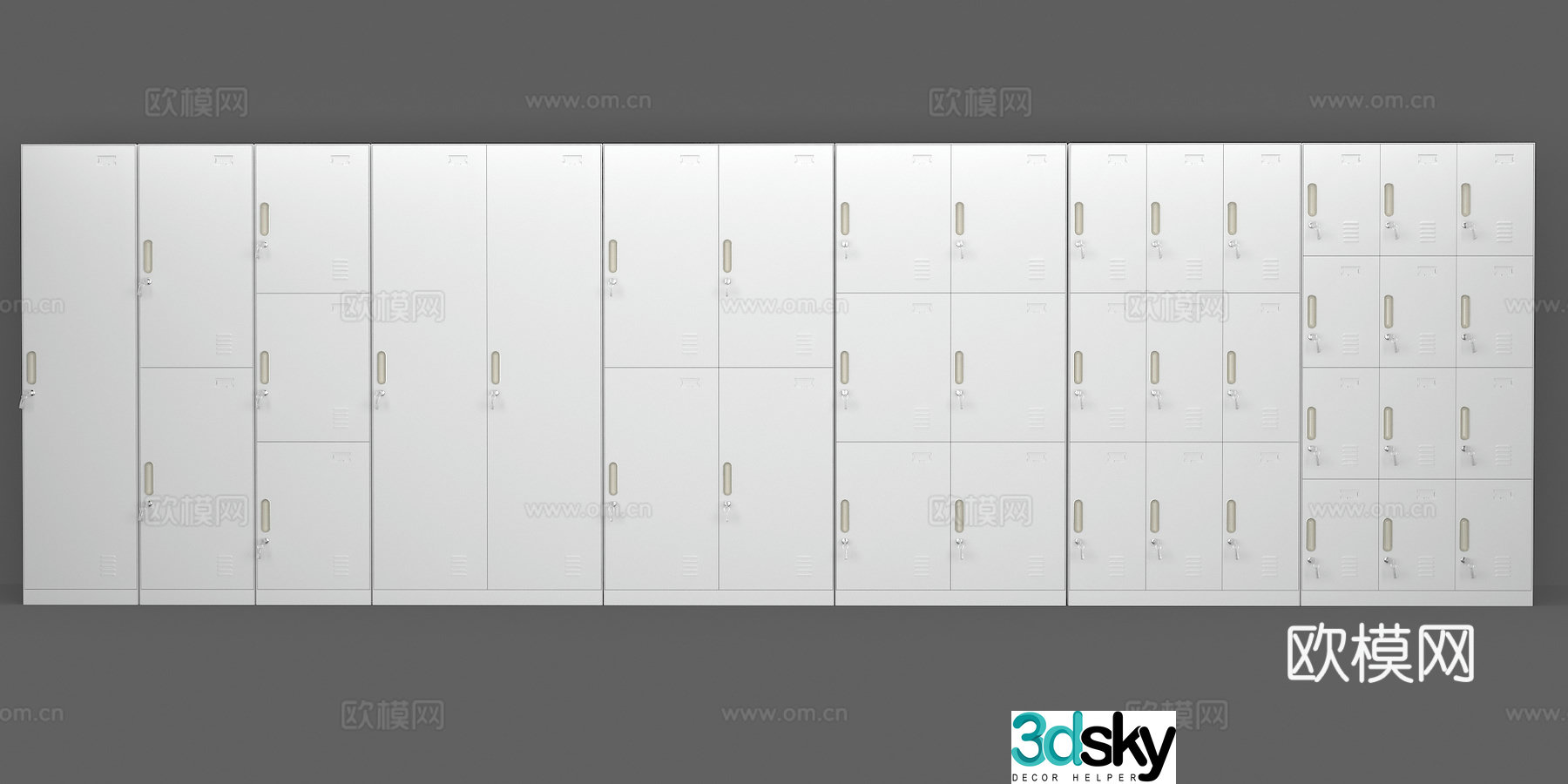 Wardrobe Storage Locker Staff Cabinet Iron Cabinet Bathroom Cabinet 3D Model