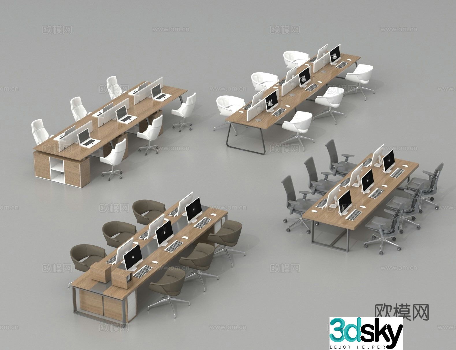 Office desk desk desk work station post office desk chair 3d model
