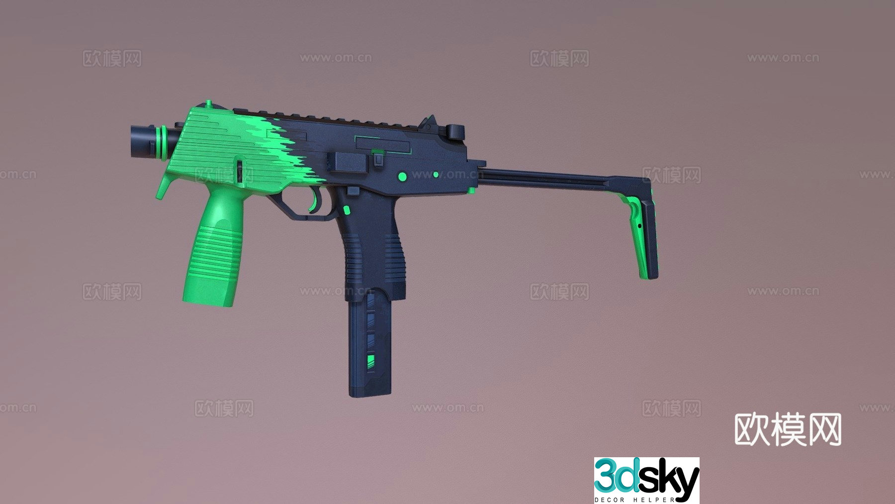 MP9 - Sputter Impact (Green) 3d model