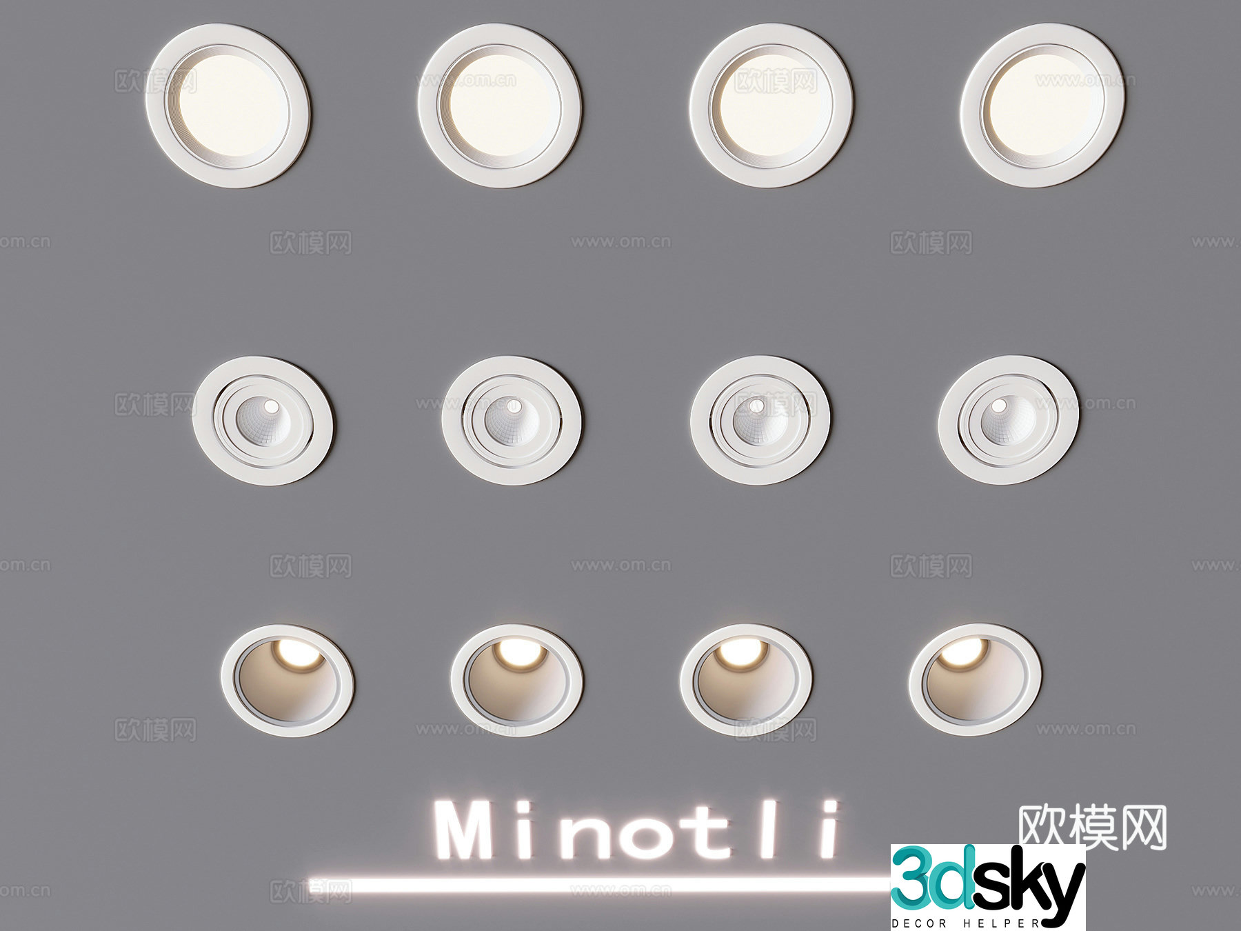 Inline downlight spotlight 3D model