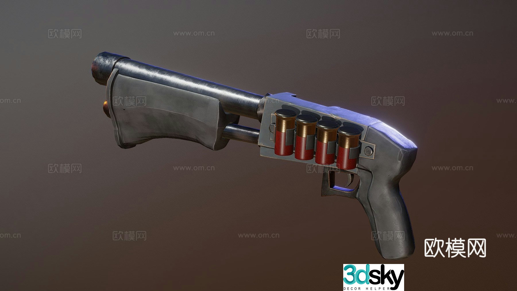 Stylized shotgun 3d model