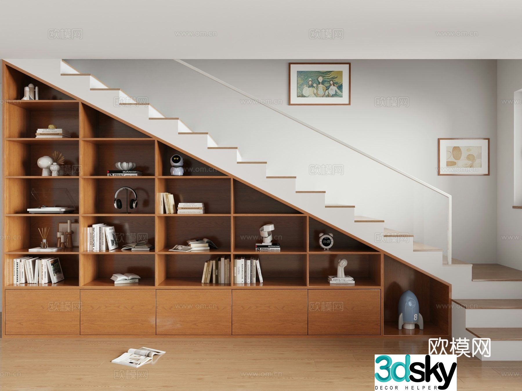 Modern stairwell 3d model