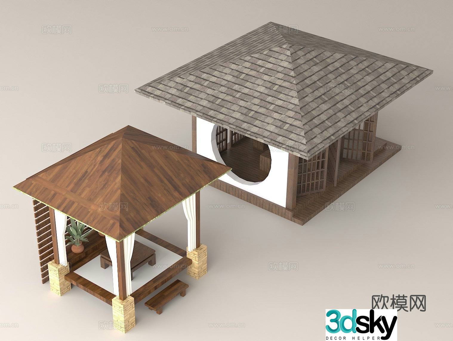 Outdoor pavilion Chinese style pavilion Leisure space Roof design Outdoor rest area Garden decoration 3D model