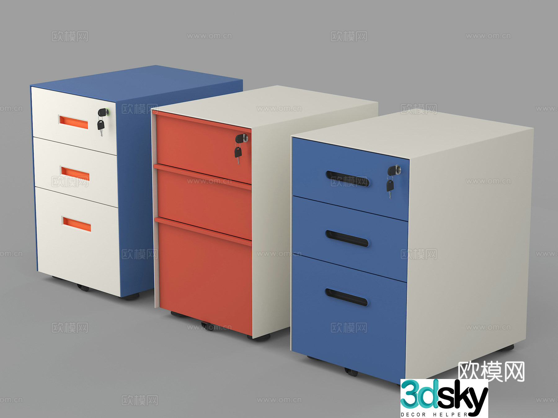 File cabinet Under desk cabinet movable cabinet low cabinet storage cabinet chest of drawers with lock cabinet 3d model