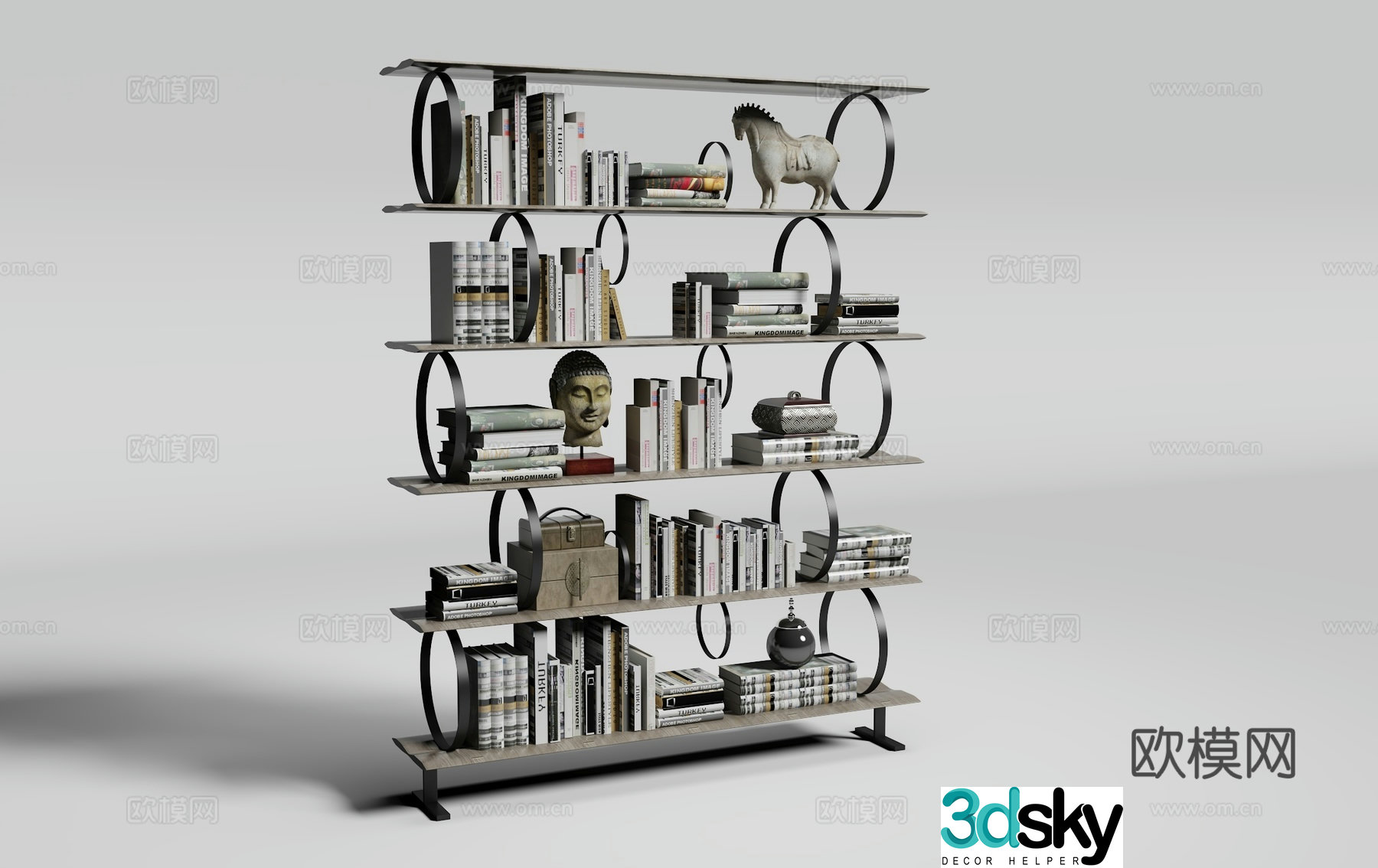 Modern shelf bookshelf 3d model