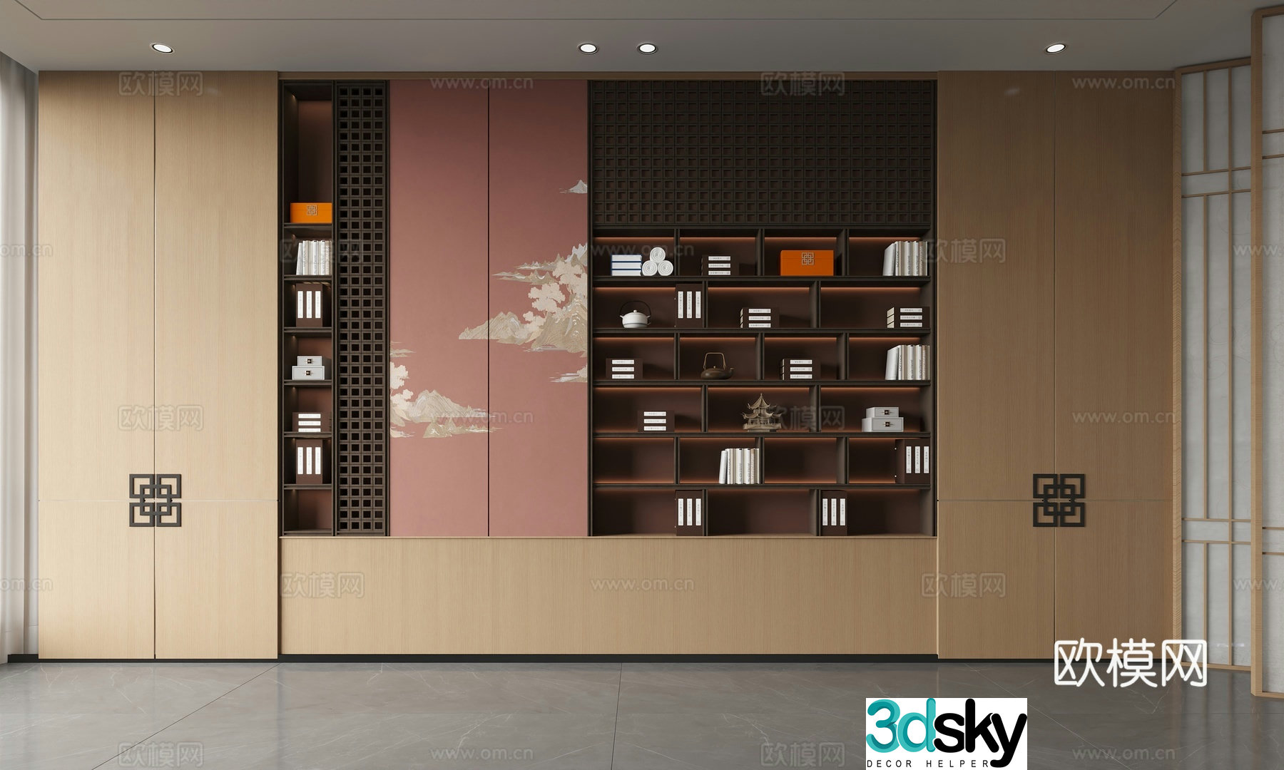New Chinese sideboard wine cabinet sideboard sideboard ornament 3D model