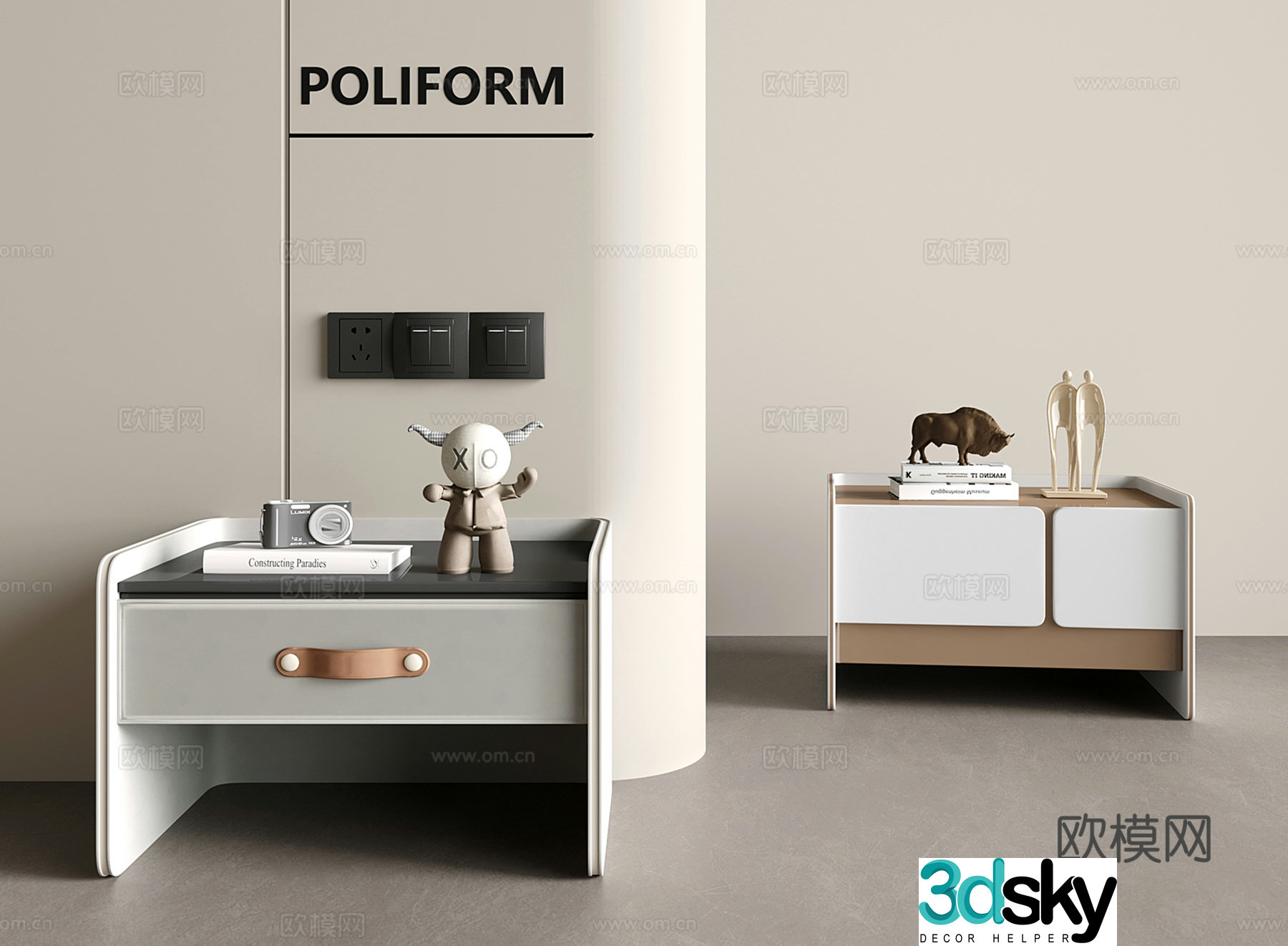 Modern night table 3d model