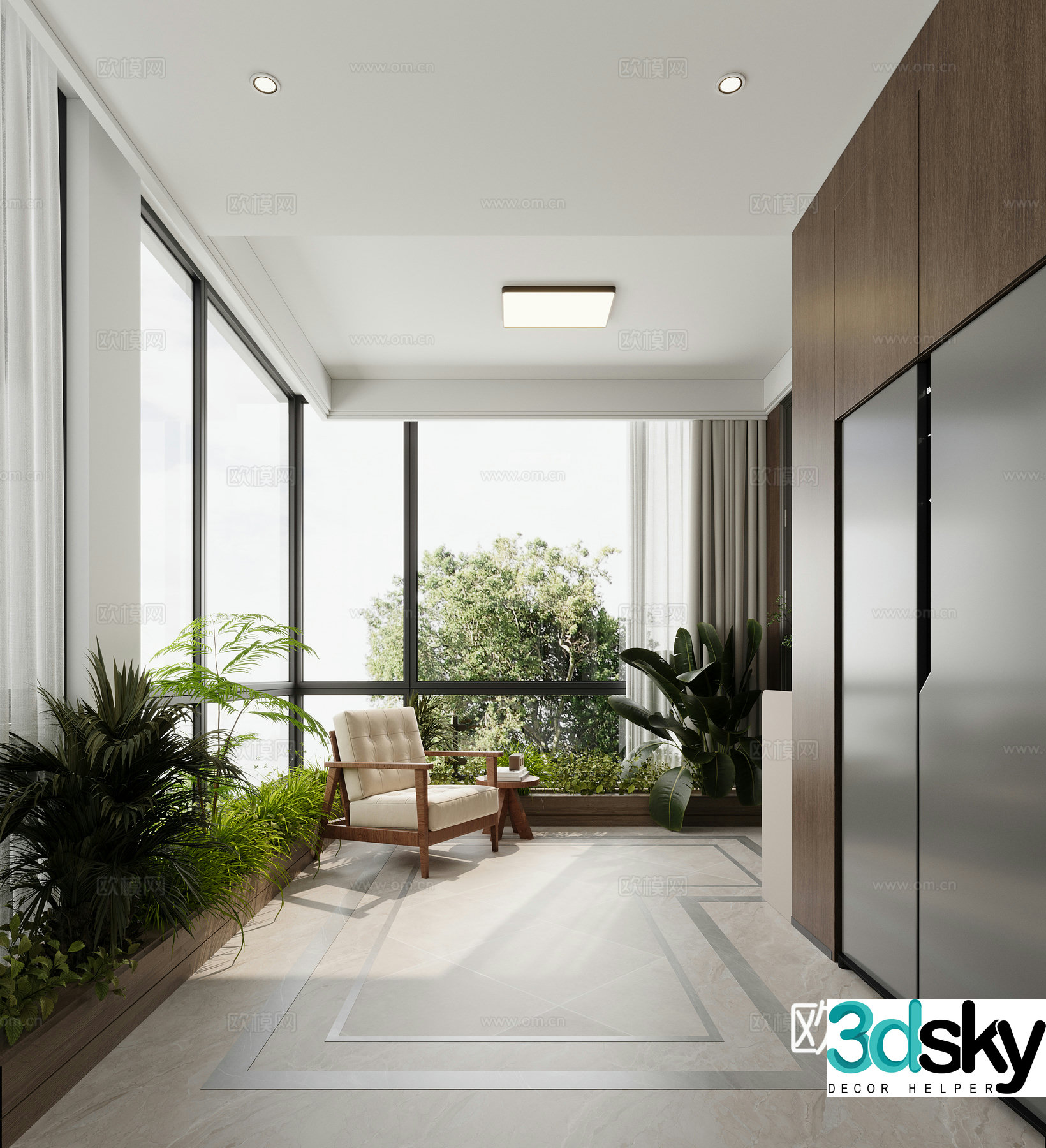 Modern balcony 3d model
