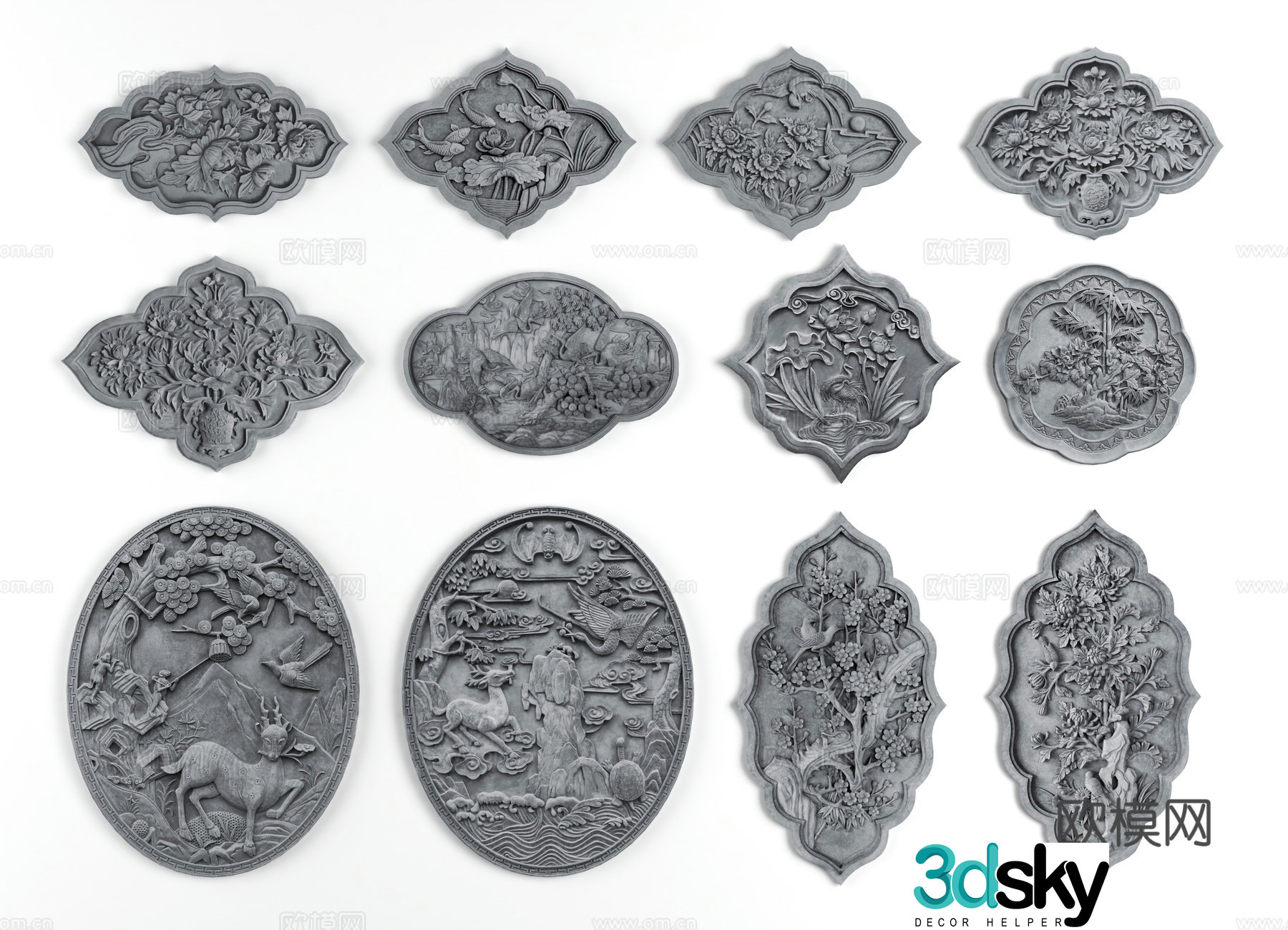 Relief brick carving 3d model