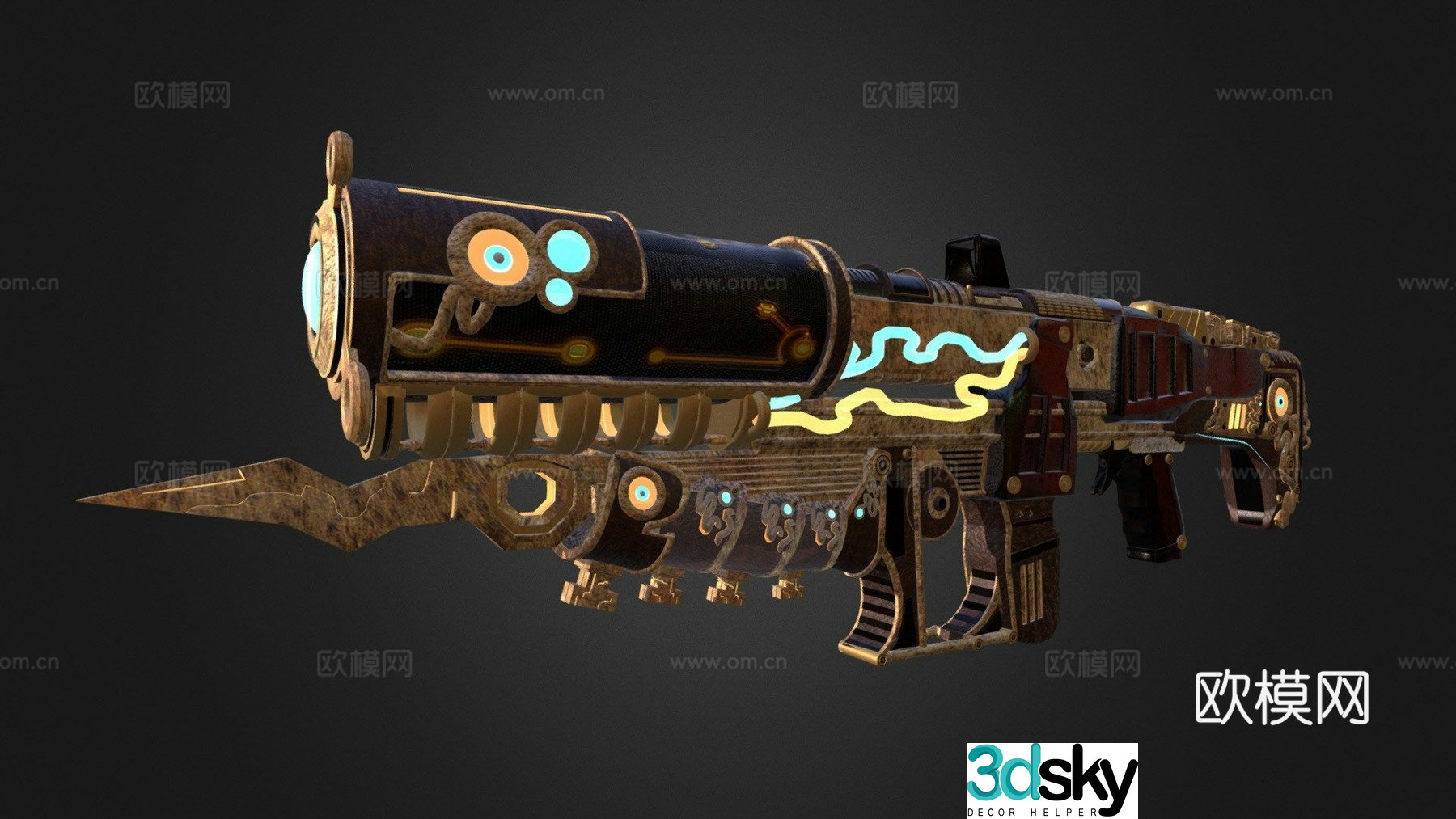 Ancient shika gun fan art 3d model