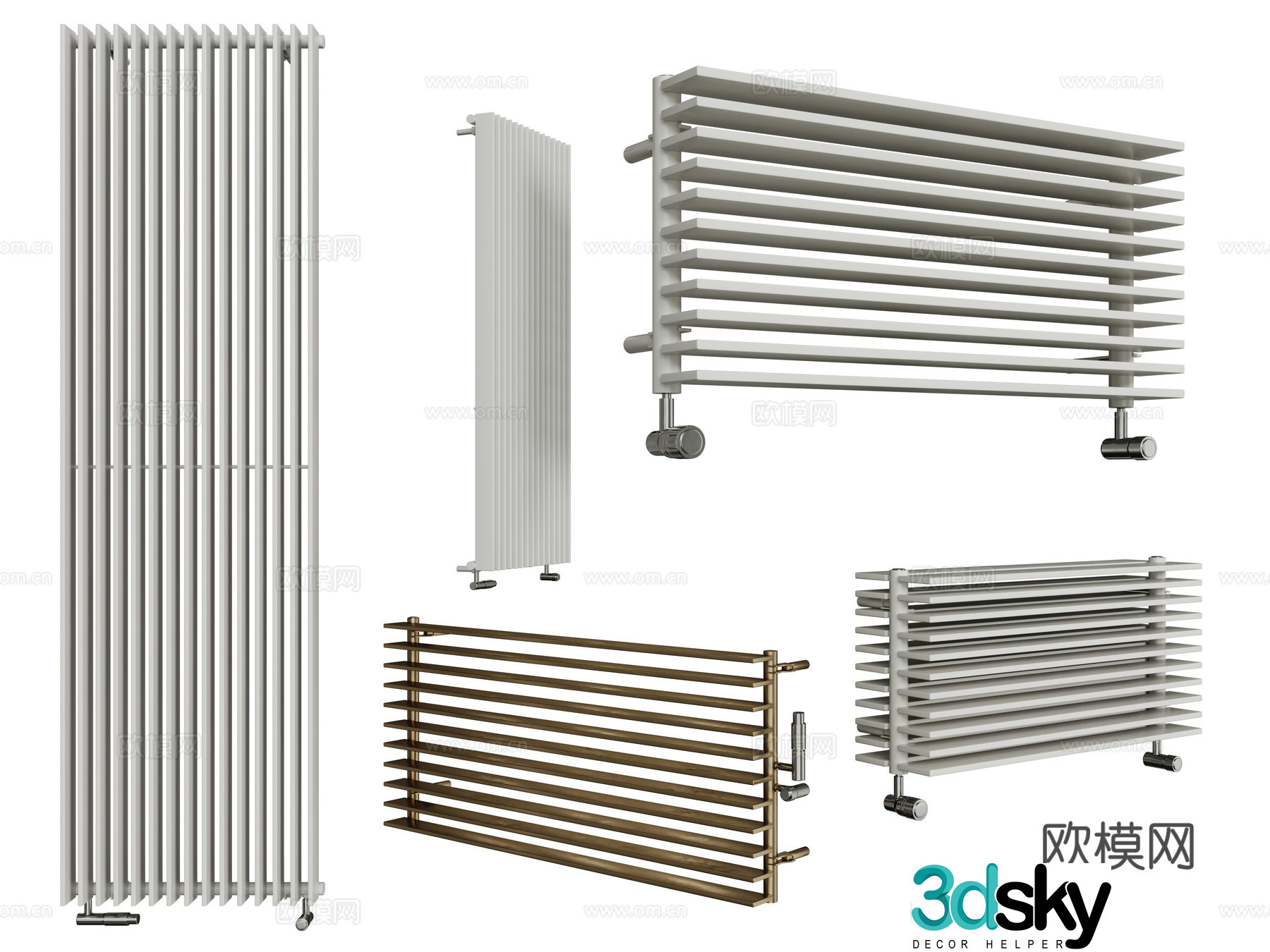 Modern radiator Heating pipe 3d model
