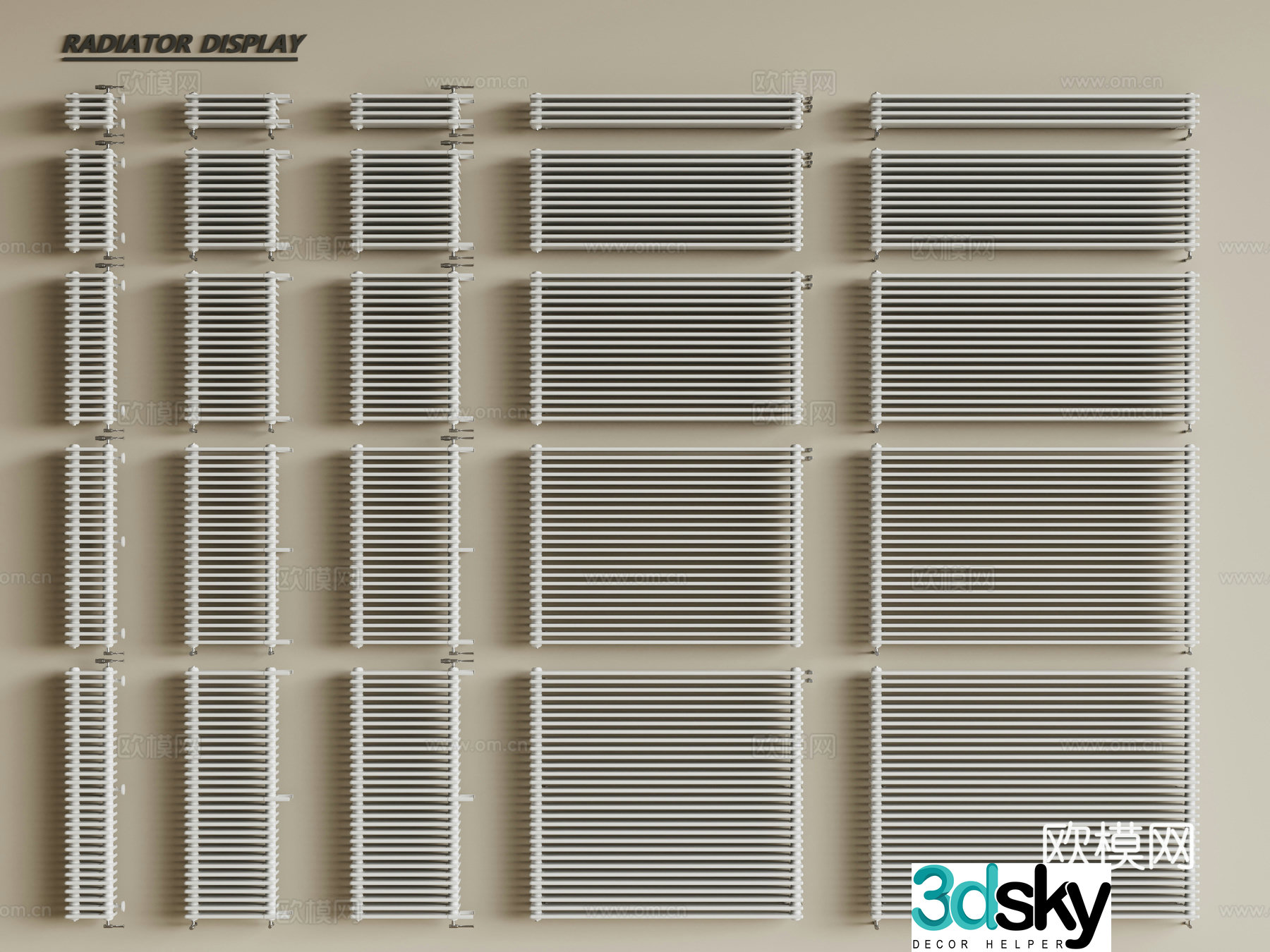 Modern radiator Heating pipe 3d model